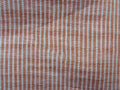100 % NATURAL pure LINEN fabric, STRIPED, fabric for home textile, fabric for cloths, tablecloth, regular striped, orange/white stripes