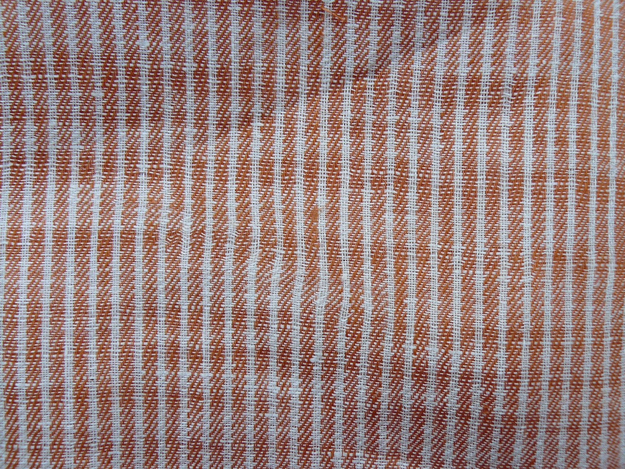 100 % NATURAL pure LINEN fabric, STRIPED, fabric for home textile, fabric for cloths, tablecloth, regular striped, orange/white stripes
