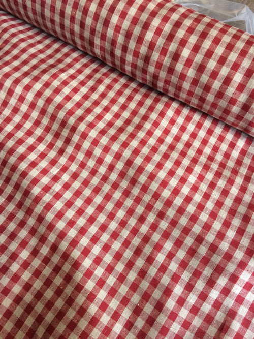 100 % NATURAL pure LINEN fabric, softened, linen for home textile, napkins, tablecloth linen, color woven, Checked, TARTAN