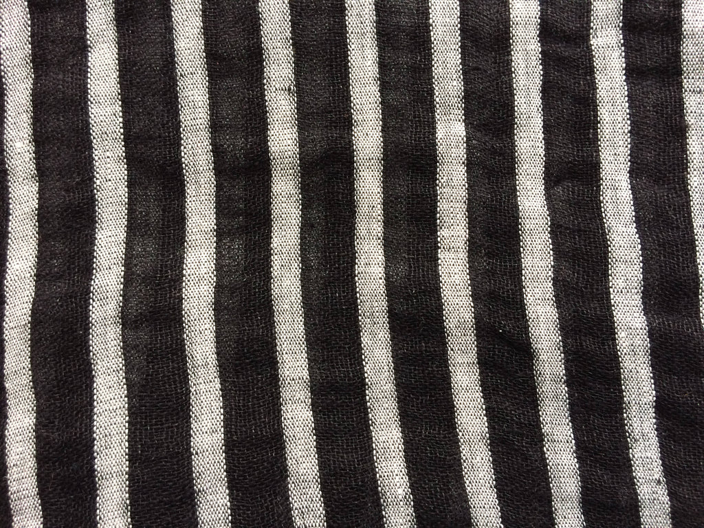 100 % NATURAL pure LINEN fabric, STRIPED fabric, fabric for home textile, scarf, fabric for cloths, regular striped, black and white stripes
