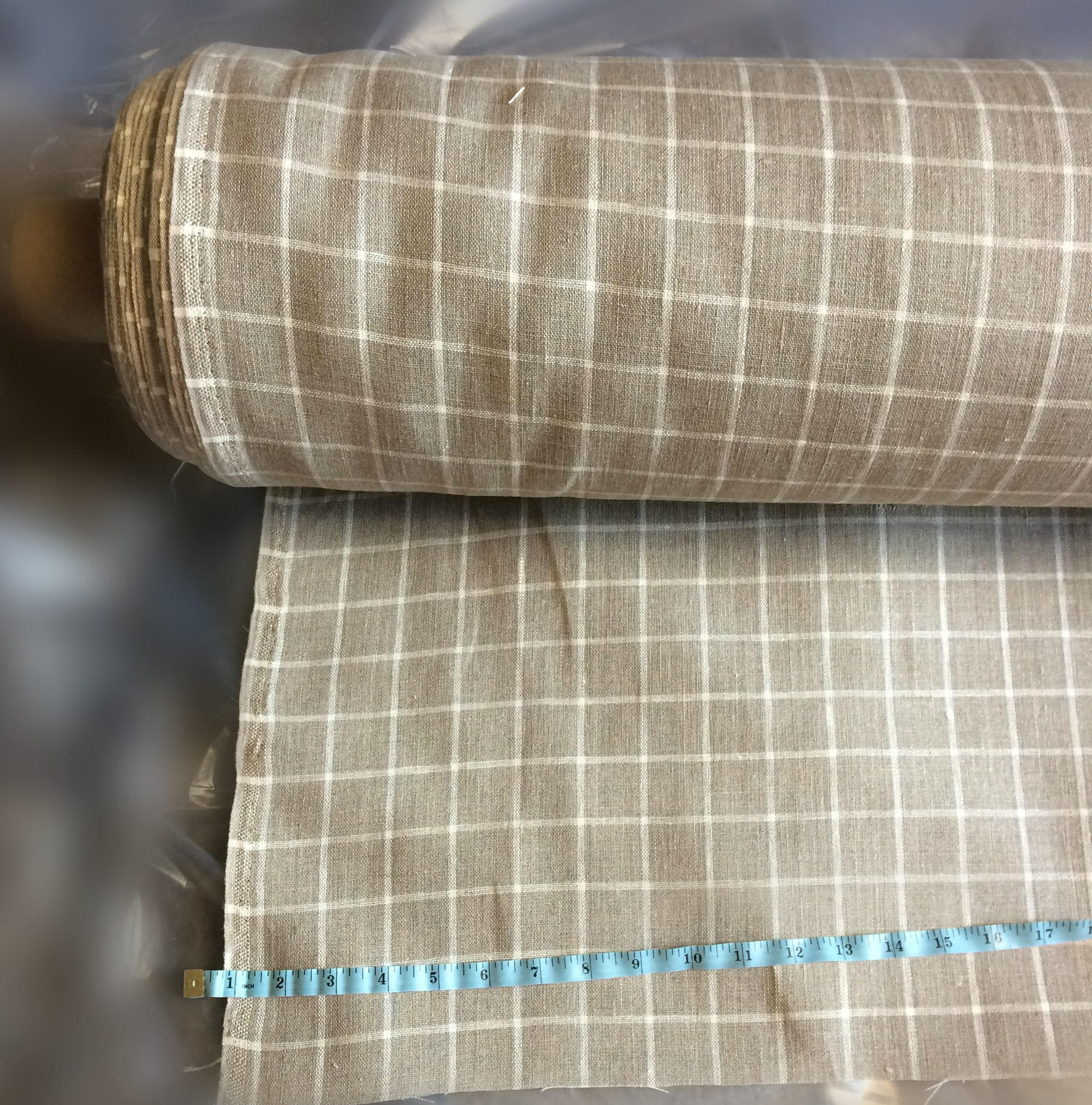 100 % NATURAL pure LINEN fabric, checked, tartan, chequered, Softened fabric, fabric for home textile,