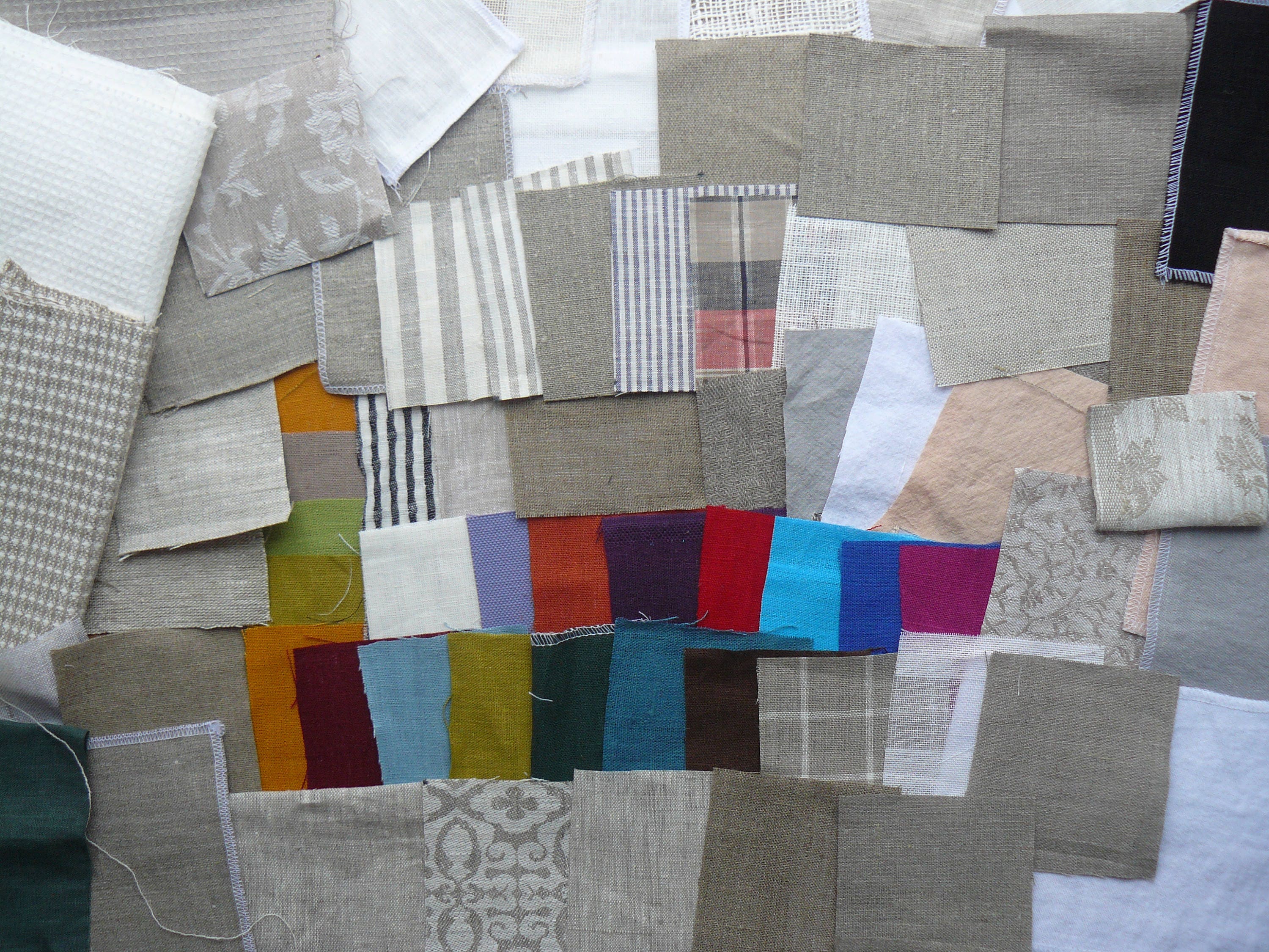 Natural Linen & Hemp Fabric Samples: Home Textile Sewing