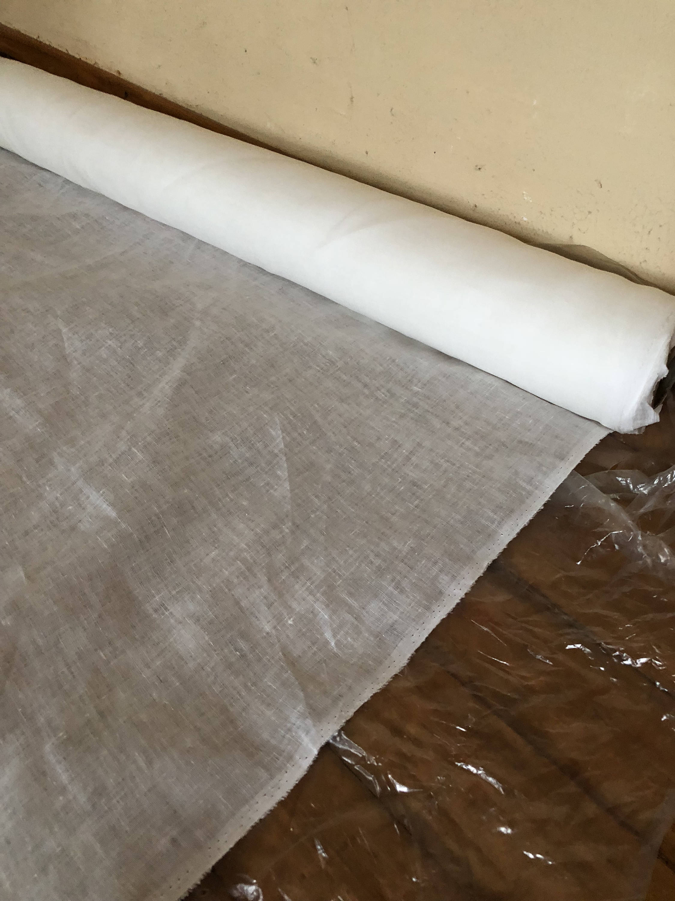 Softened 100% Linen Fabric: Lightweight Semi-Bleached Natural White