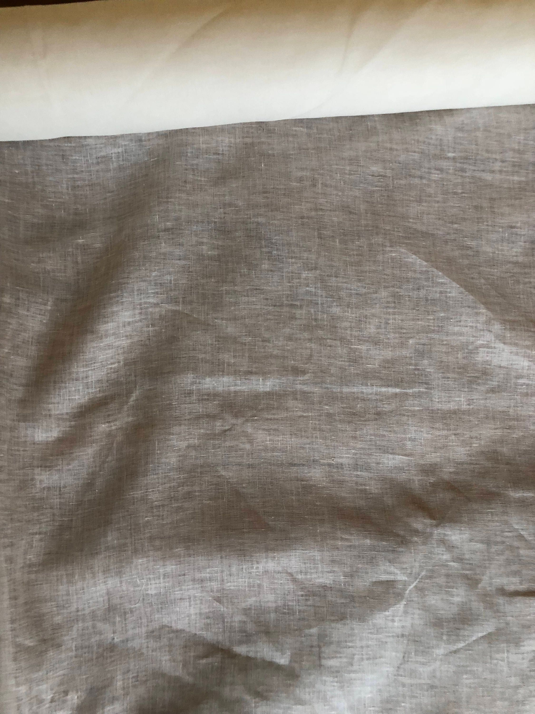 Softened 100% Linen Fabric: Lightweight Semi-Bleached Natural White