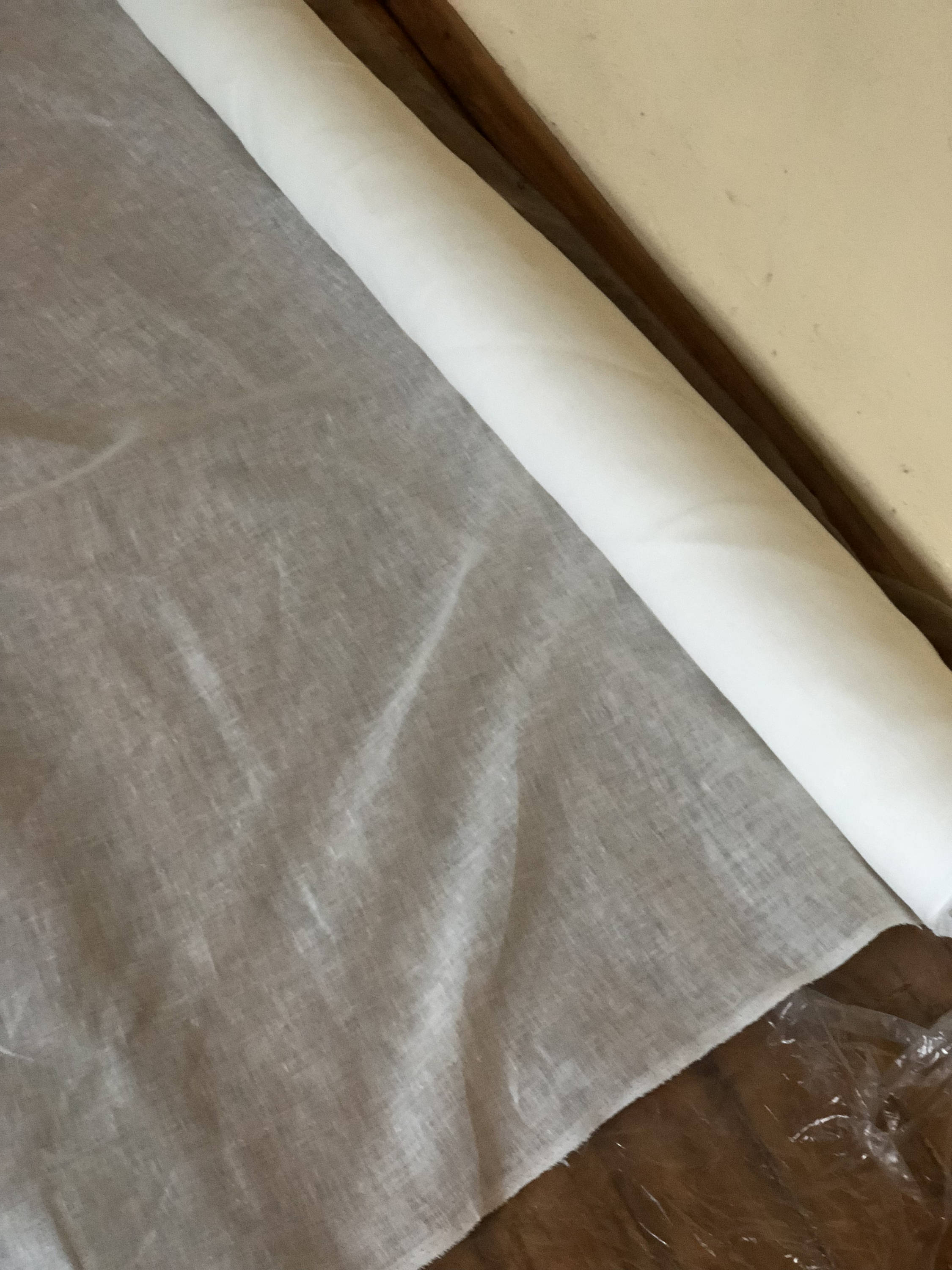 Softened 100% Linen Fabric: Lightweight Semi-Bleached Natural White