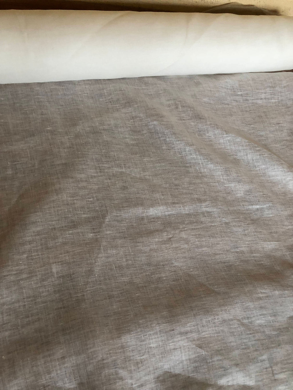 Softened 100% Linen Fabric: Lightweight Semi-Bleached Natural White