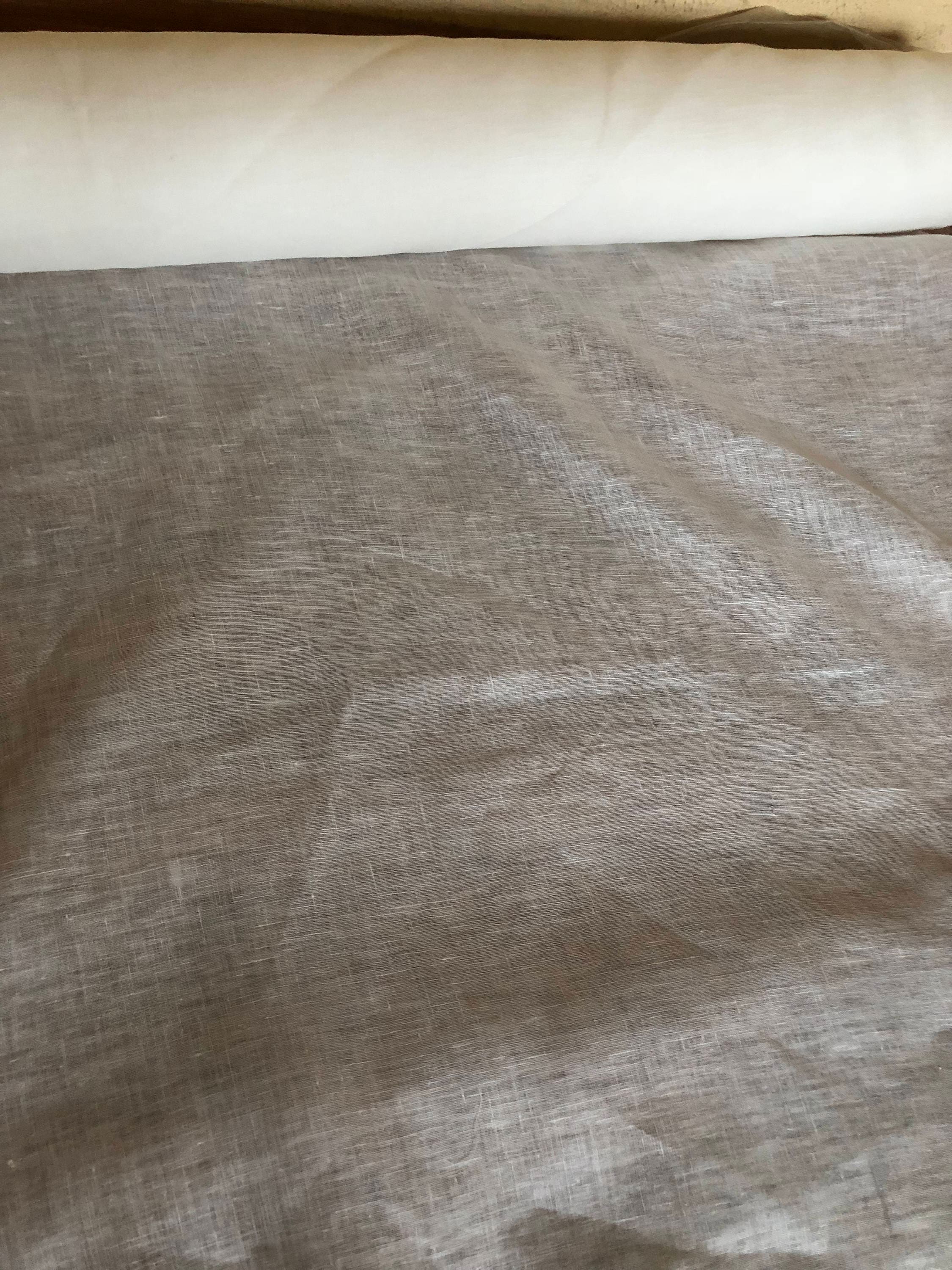 Softened 100% Linen Fabric: Lightweight Semi-Bleached Natural White