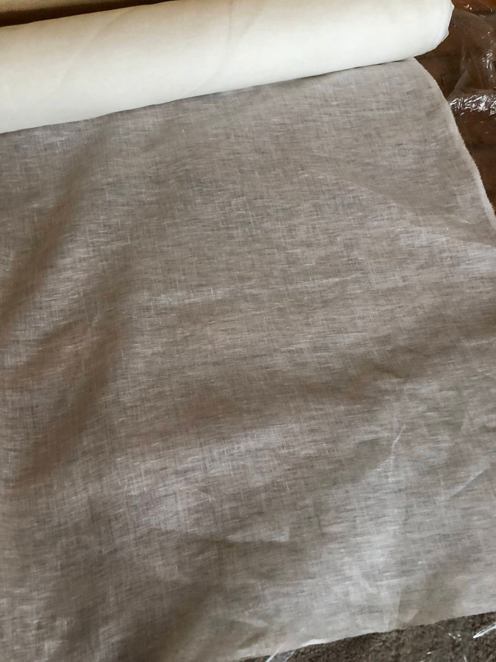 Softened 100% Linen Fabric: Lightweight Semi-Bleached Natural White