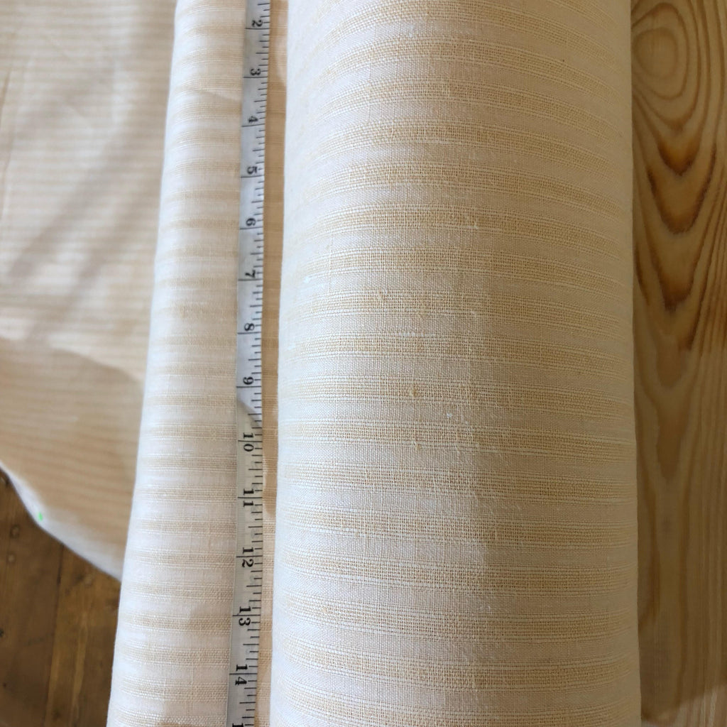 100 % NATURAL pure LINEN fabric, STRIPED fabric, fabric for home textile, scarf, fabric for cloths, regular striped, beige stripes