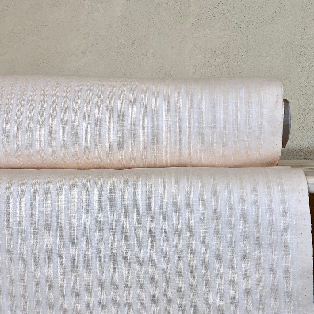 100 % NATURAL pure LINEN fabric, STRIPED fabric, fabric for home textile, scarf, fabric for cloths, regular striped, beige stripes
