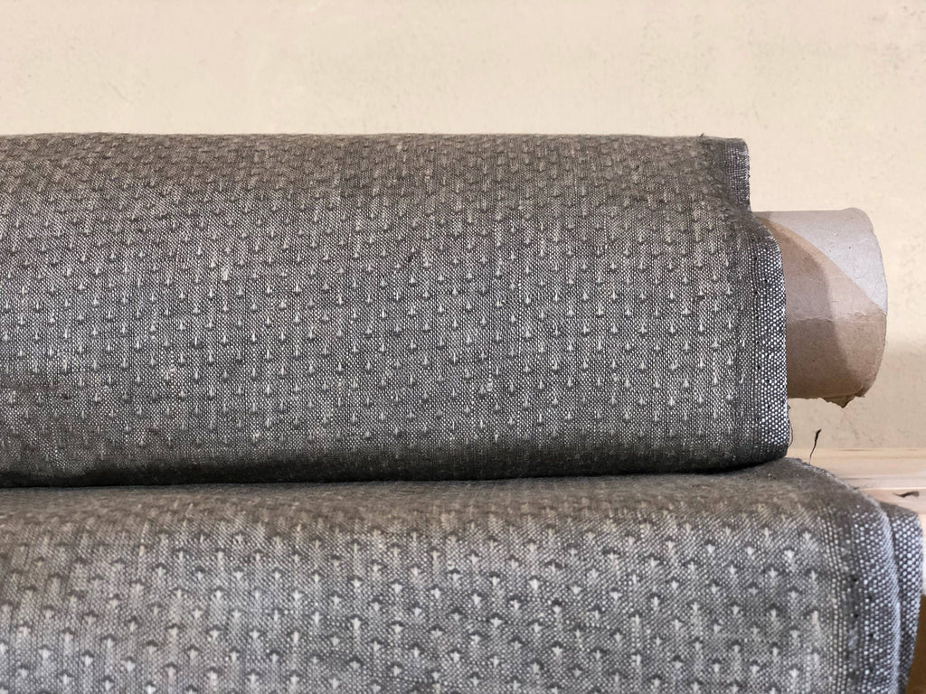 100 % NATURAL pure LINEN fabric, Light brown, fabric for home textile, scarf, fabric for cloths, regular striped/tartan, bedding, tablecloth