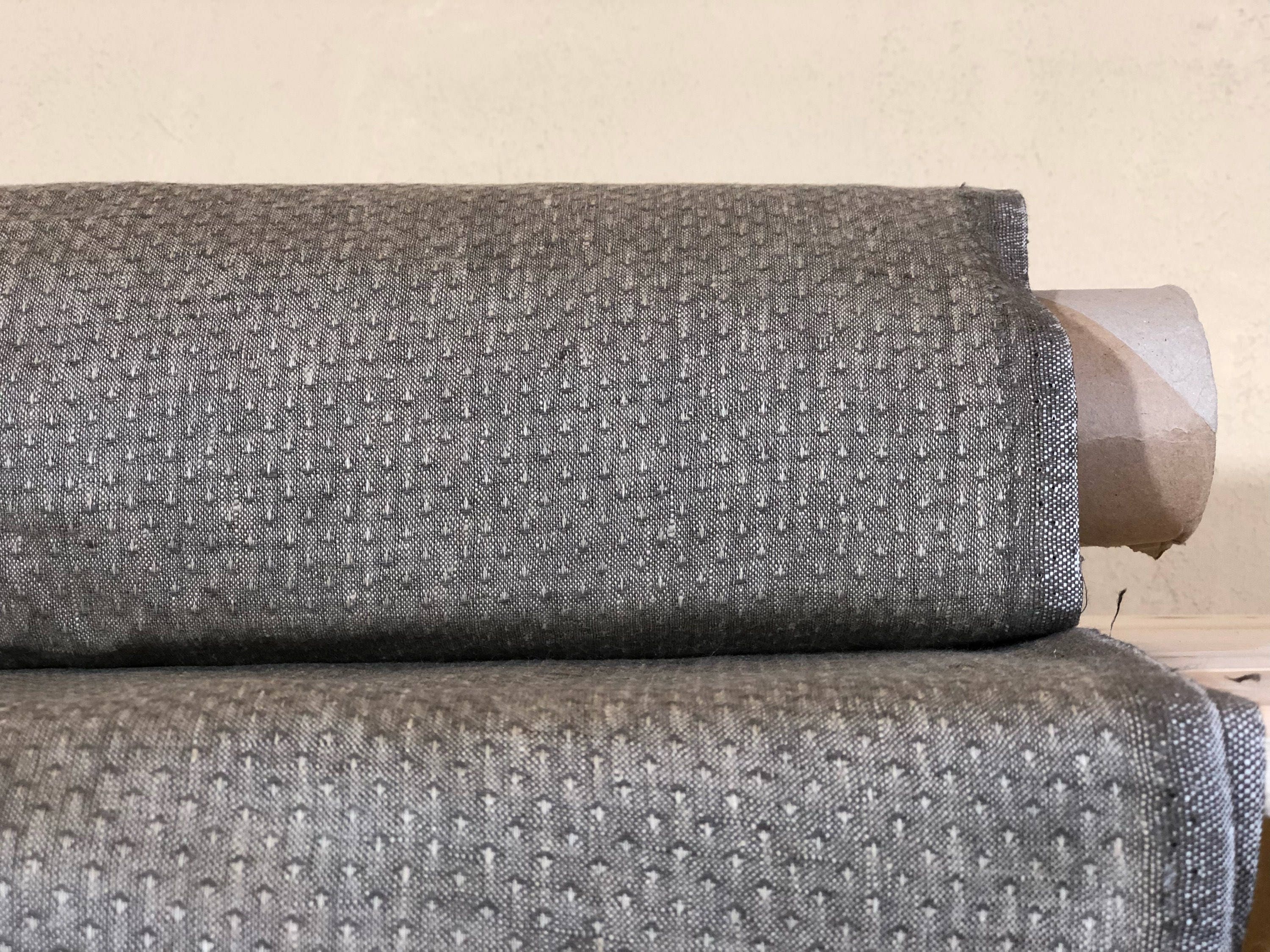 100 % NATURAL pure LINEN fabric, Light brown, fabric for home textile, scarf, fabric for cloths, regular striped/tartan, bedding, tablecloth