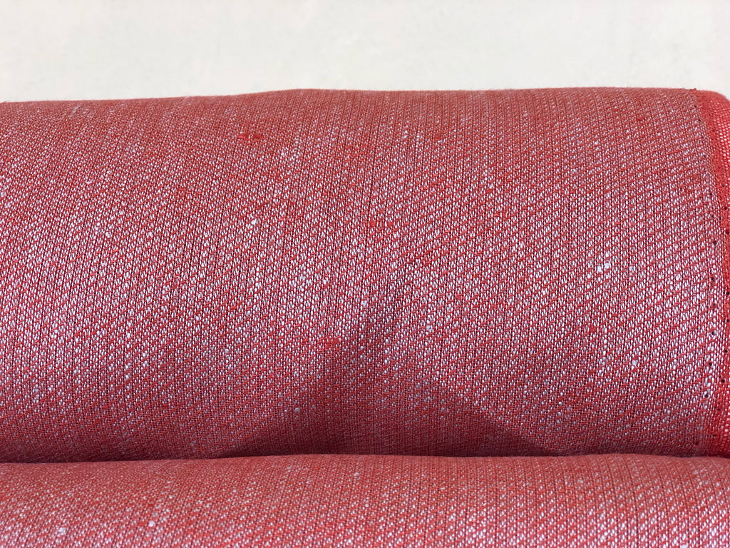 100 % NATURAL pure LINEN fabric, RED square fabric, fabric for home textile, scarf, fabric for cloths, linen bedding, linen tablecloth