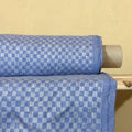 100 % NATURAL pure LINEN fabric, TARTAN fabric, fabric for home textile, plaids, fabric for tablecloths, regular check, blue tartan