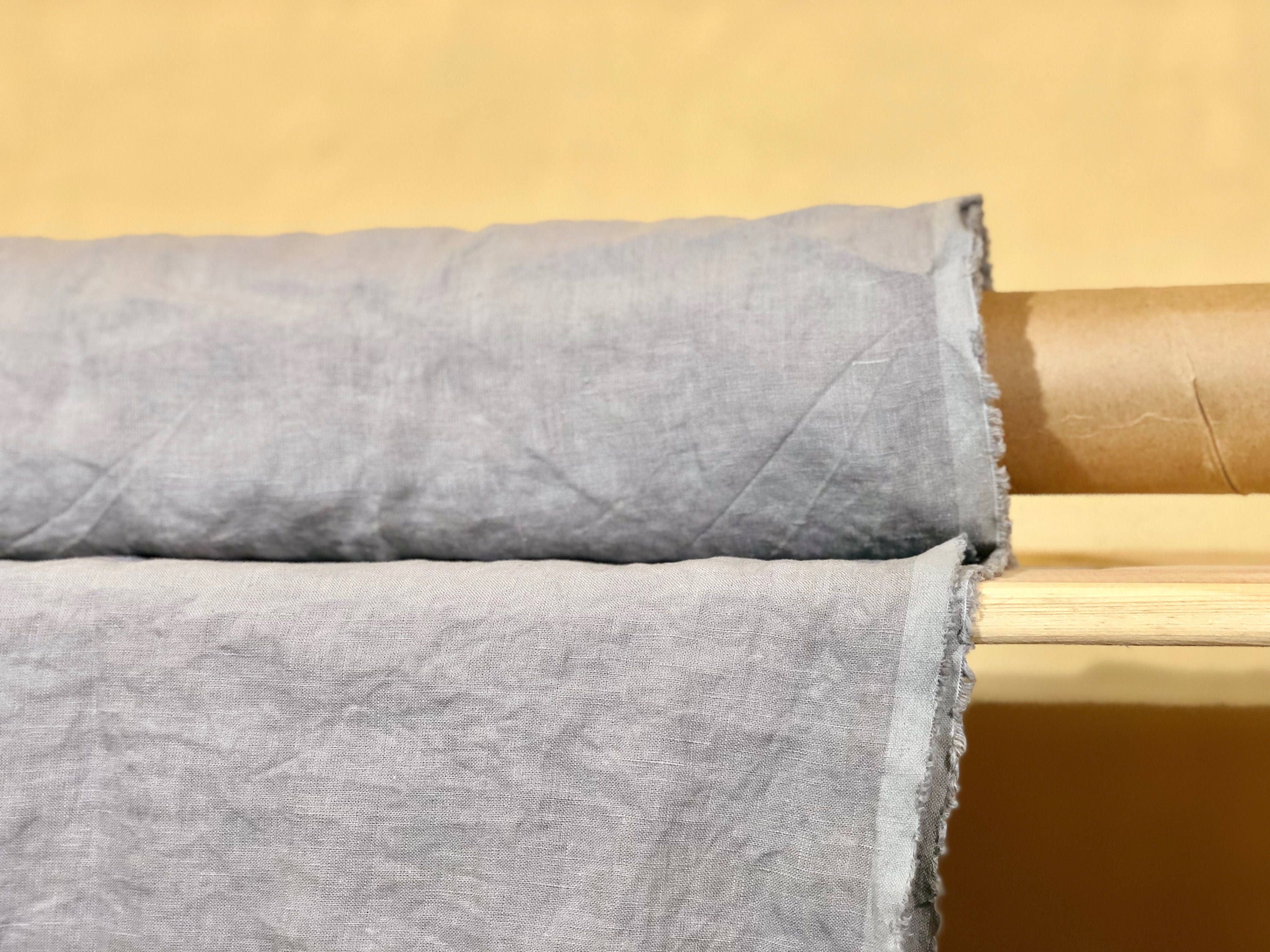 100 % EXTRA wide natural LINEN grey fabric, 250 cm width pure linen for BED linen, Luxury softened,