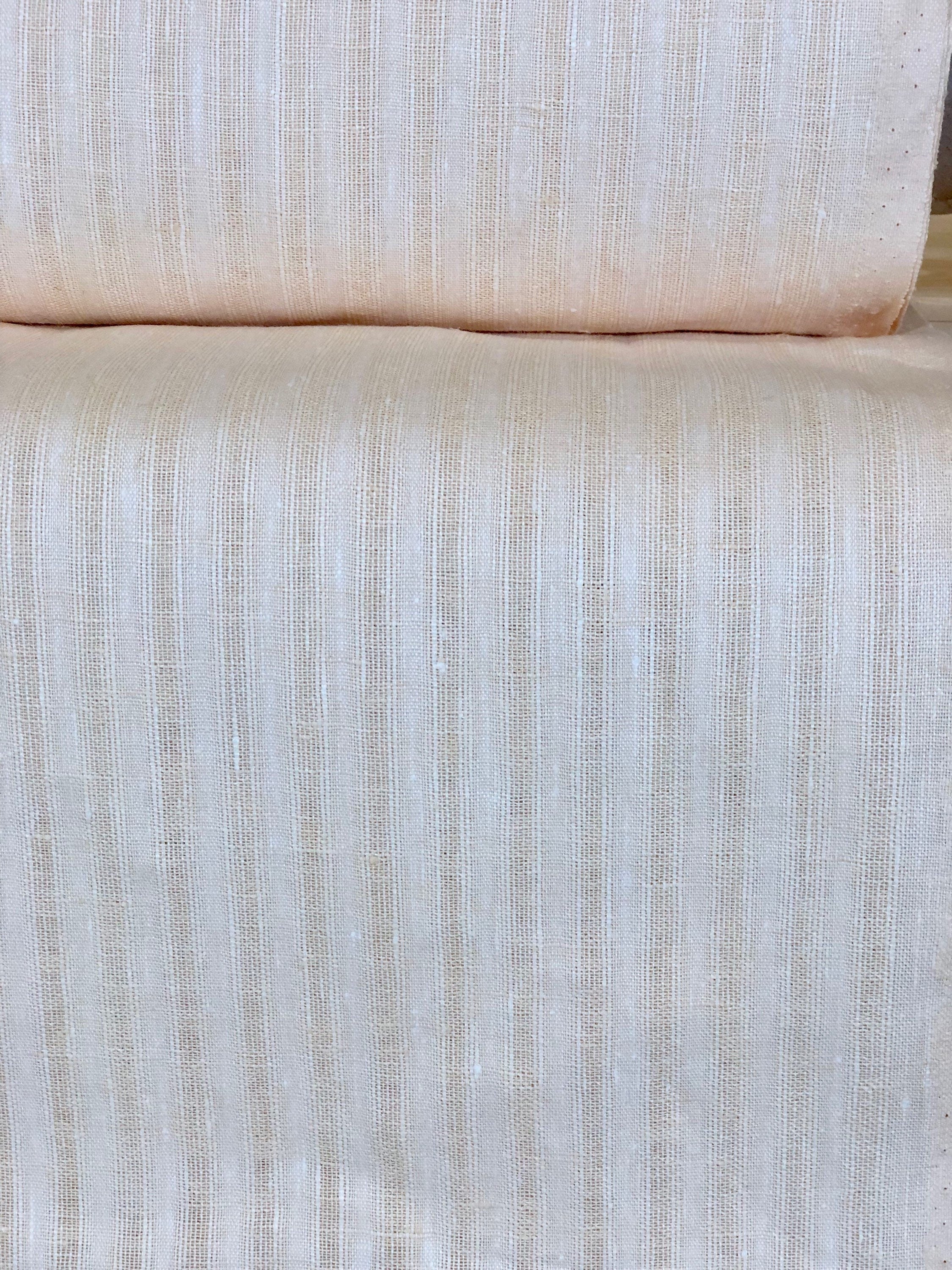 100 % NATURAL pure LINEN fabric, STRIPED fabric, fabric for home textile, scarf, fabric for cloths, regular striped, beige stripes