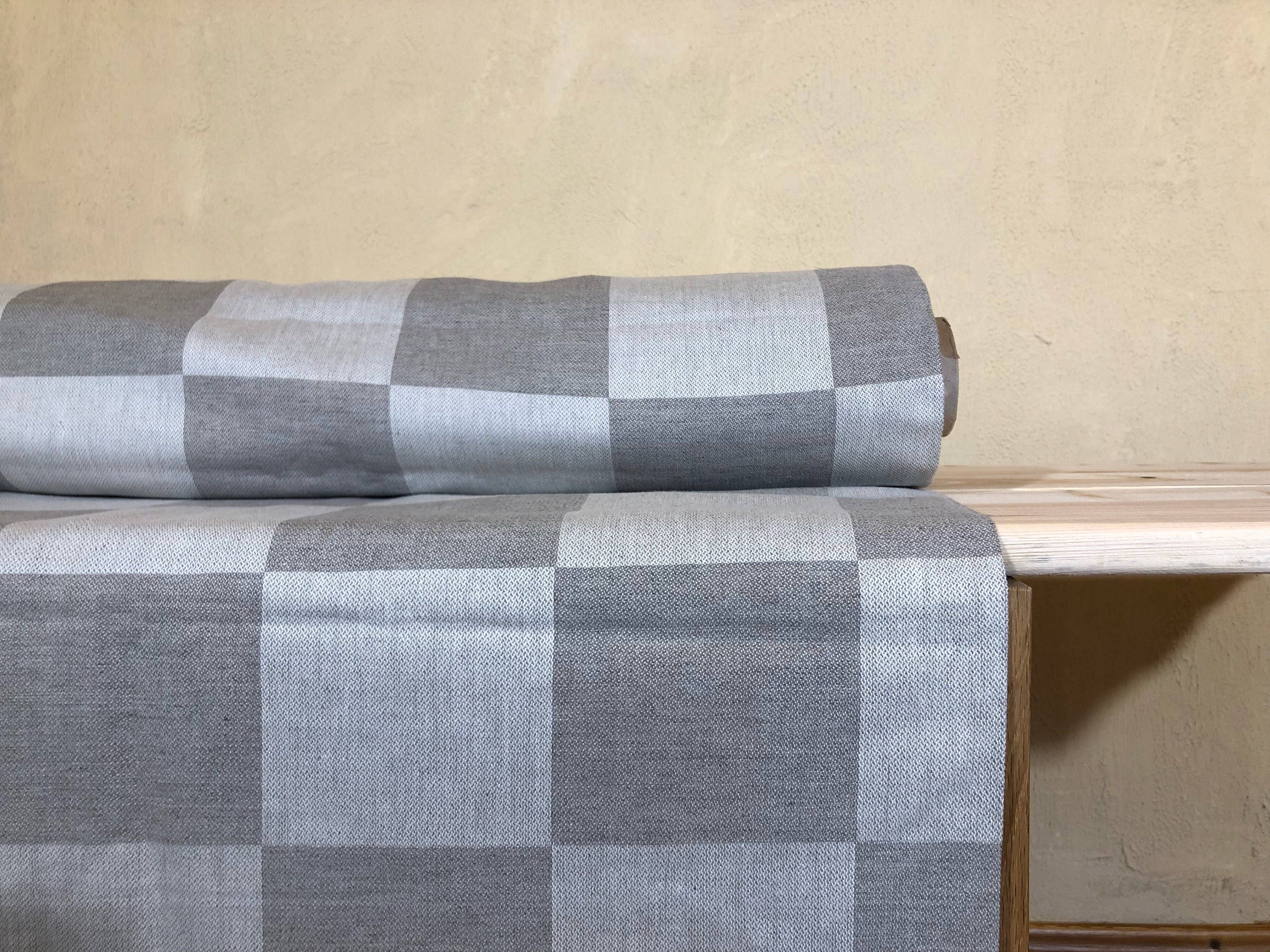 52 /48% natural LINEN/cott. fabric, softened, TARTAN linen fabric, for home textile, tablecloth, clothes, bed linen