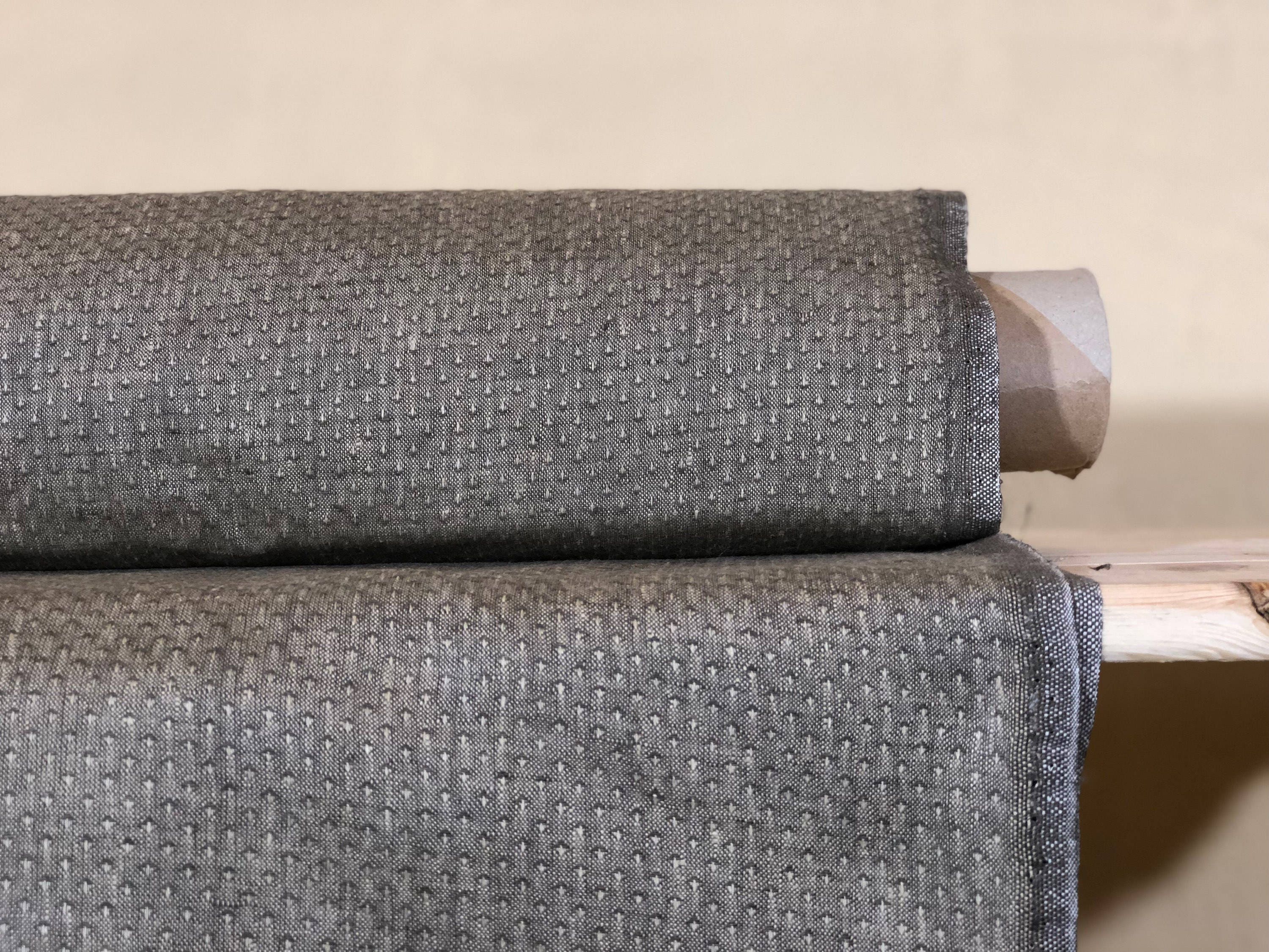 100 % NATURAL pure LINEN fabric, Light brown, fabric for home textile, scarf, fabric for cloths, regular striped/tartan, bedding, tablecloth