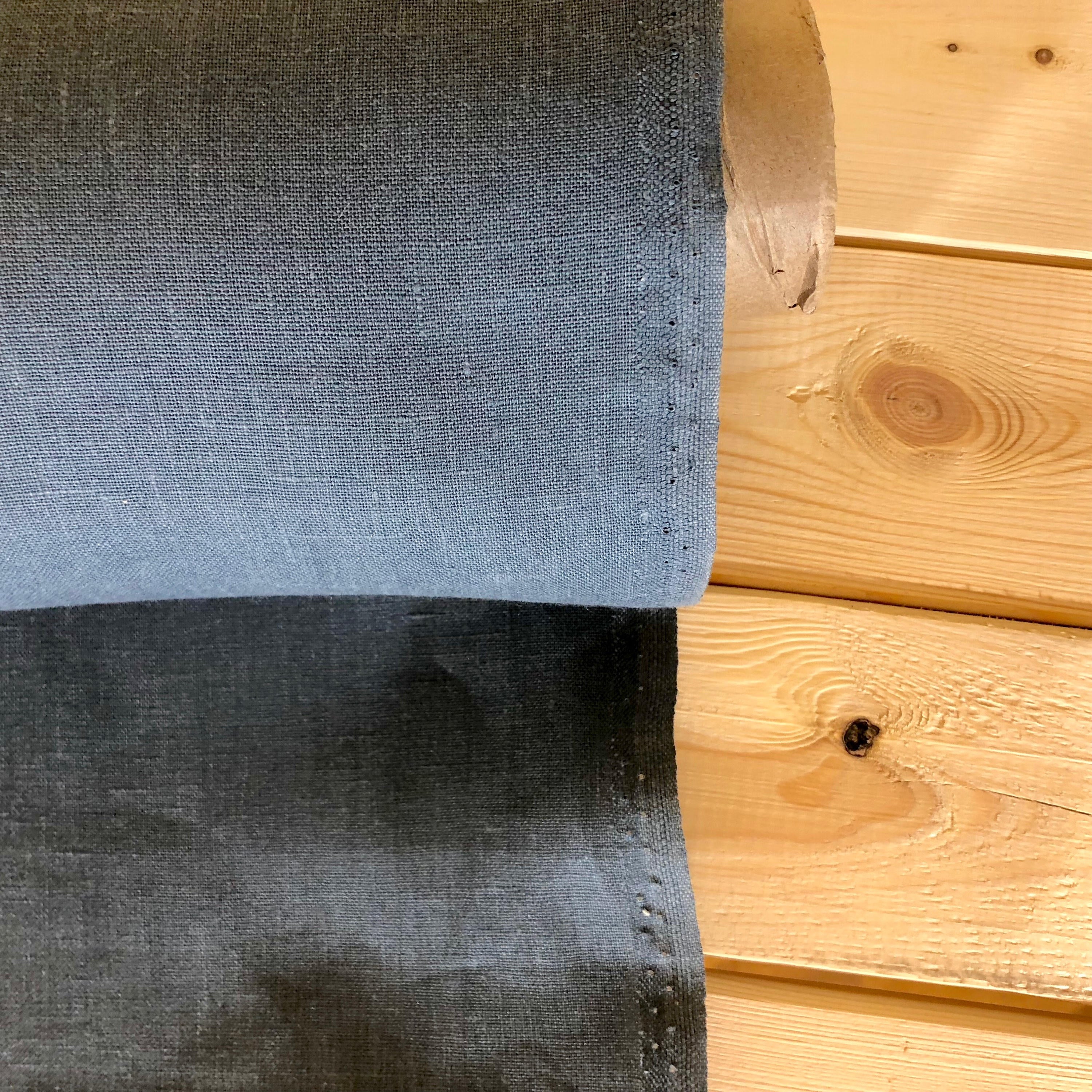 100 % NATURAL pure LINEN fabric, Dark BLUE square, fabric for home textile, scarf, fabric for cloths,