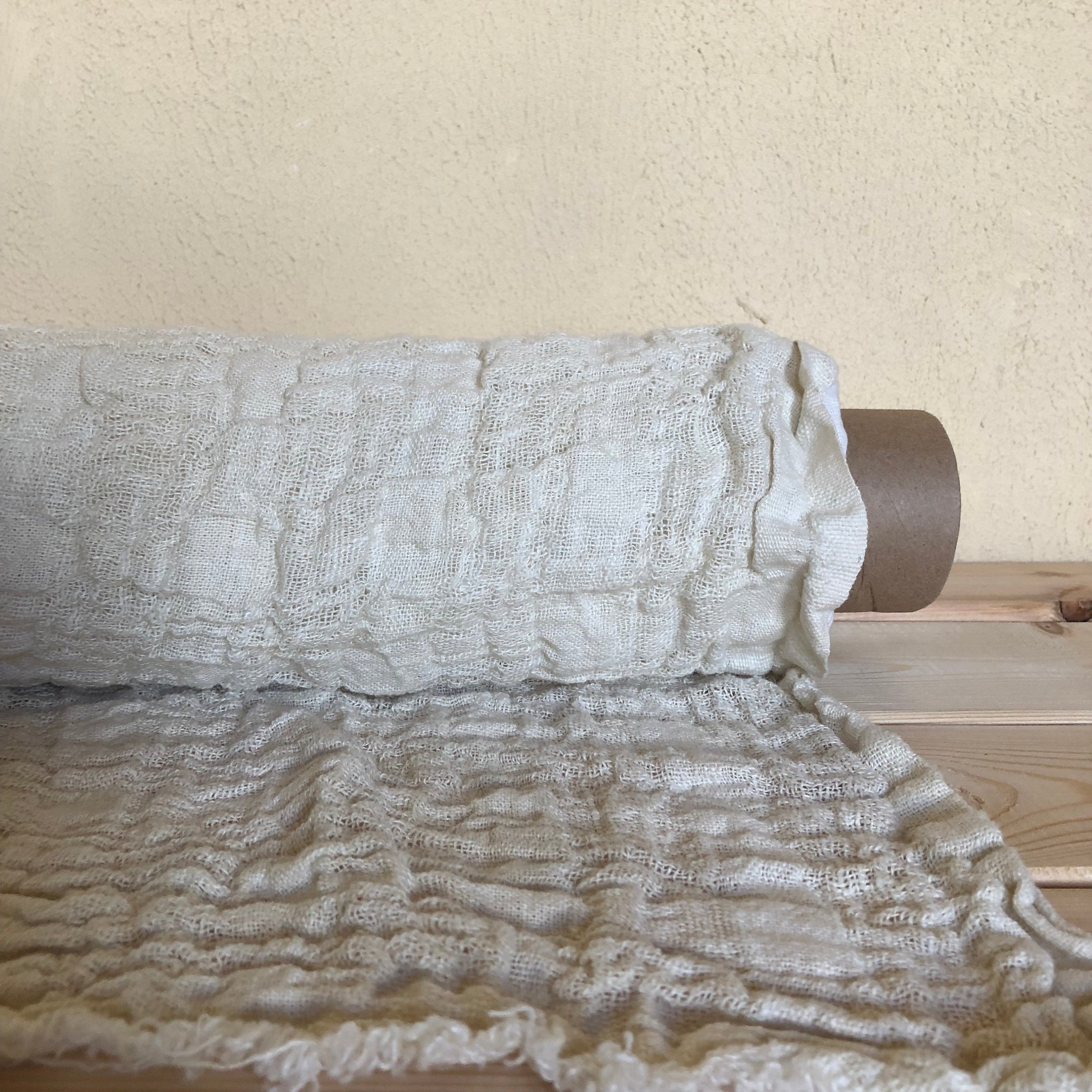 White Linen Fabric: 100% Natural, Softened Linen, 140cm Wide