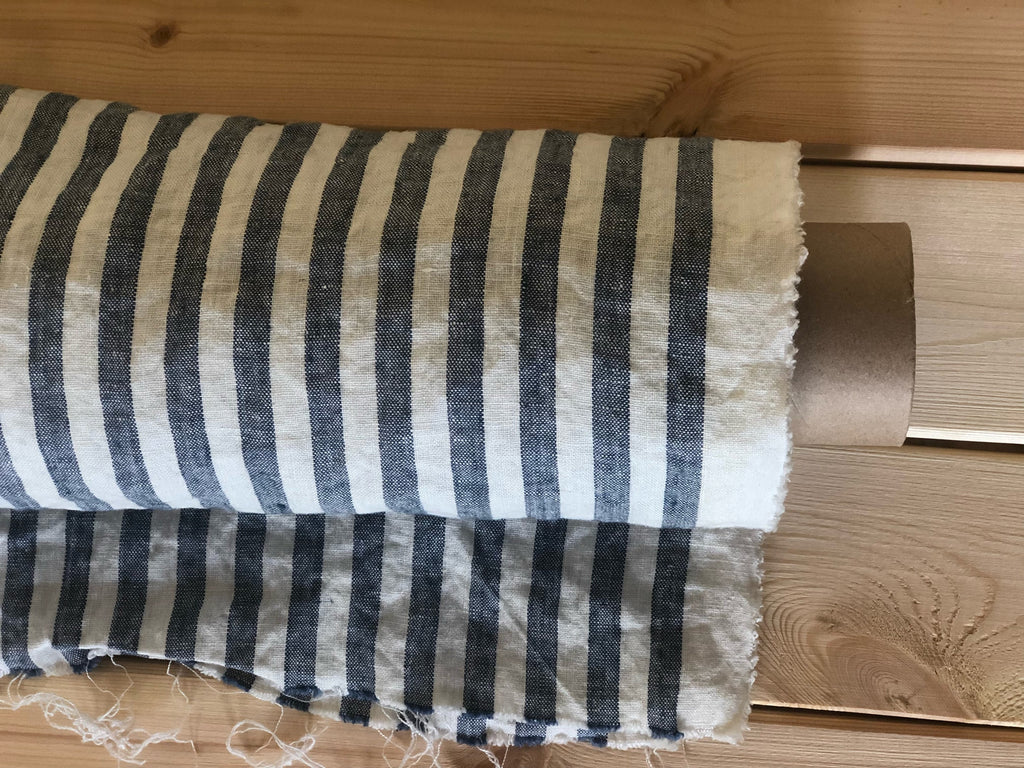 STRIPED 100 % natural LINEN fabric, 200g/150 cm width fabric by the metre, bedding linen, bedspread, sewing, linen top fabric by the yard