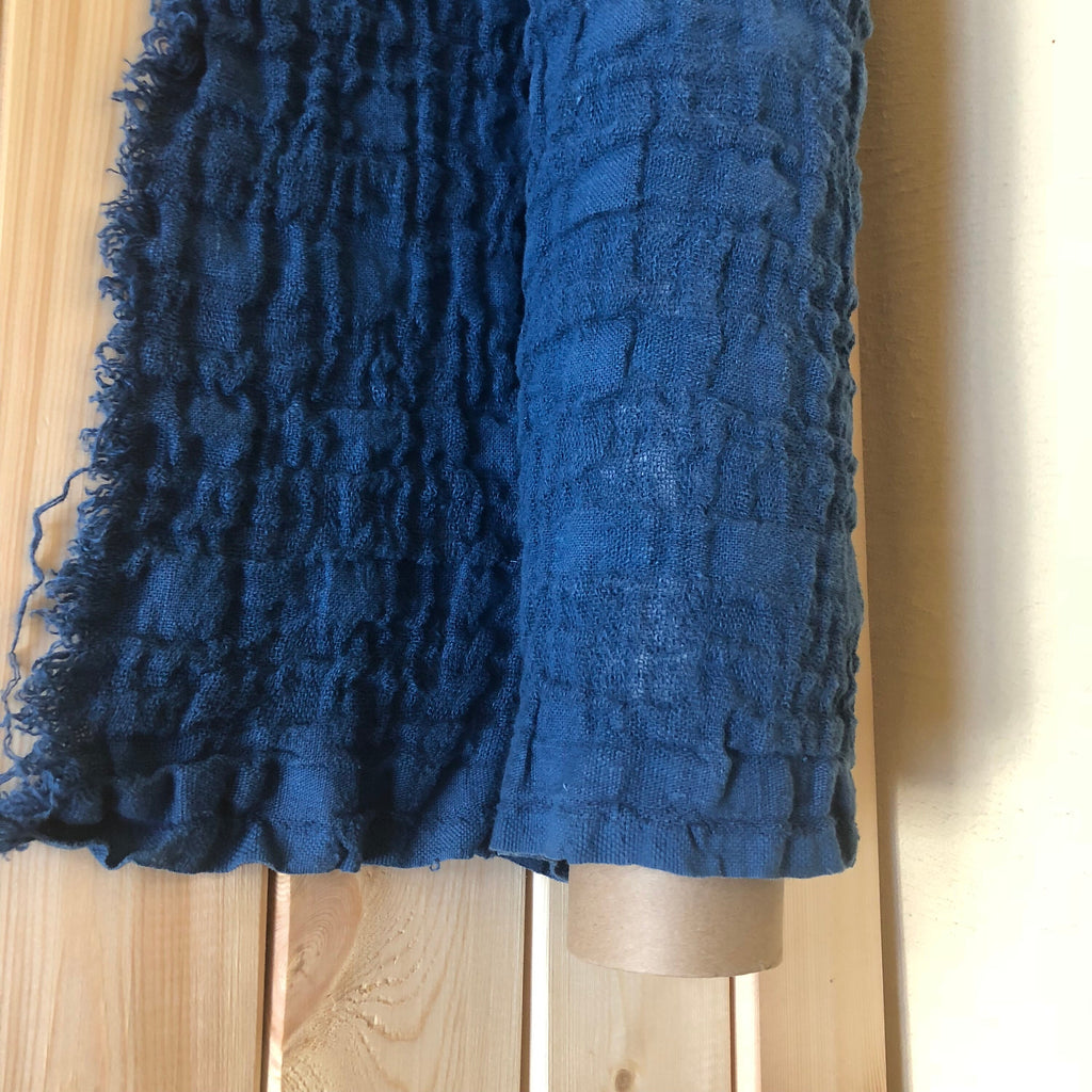 Marine Blue Linen Fabric: 100% Natural, Light Weight, 140cm Wide