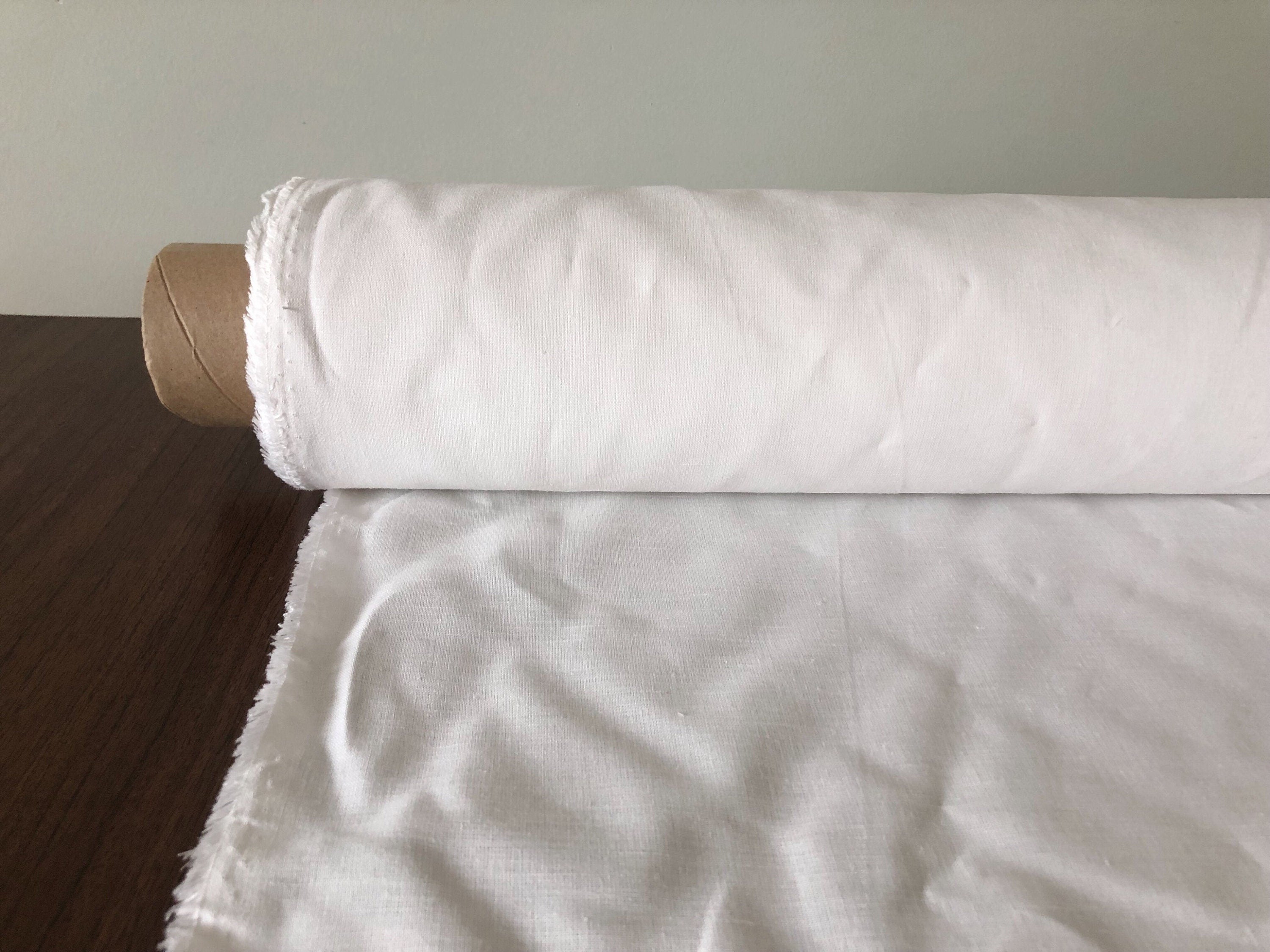 Extra Wide Bleached White Linen Fabric: 250cm Width, BGO17