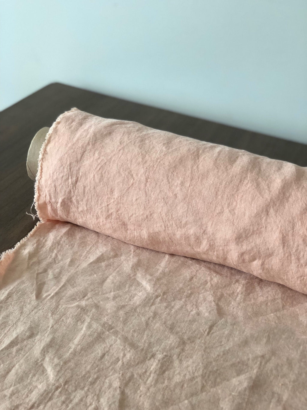 Dusty pink 100 % EXTRA wide natural LINEN fabric, 250 cm width fabric by the metre, bedding linen, bedspread, sewing, linen top fabric by th