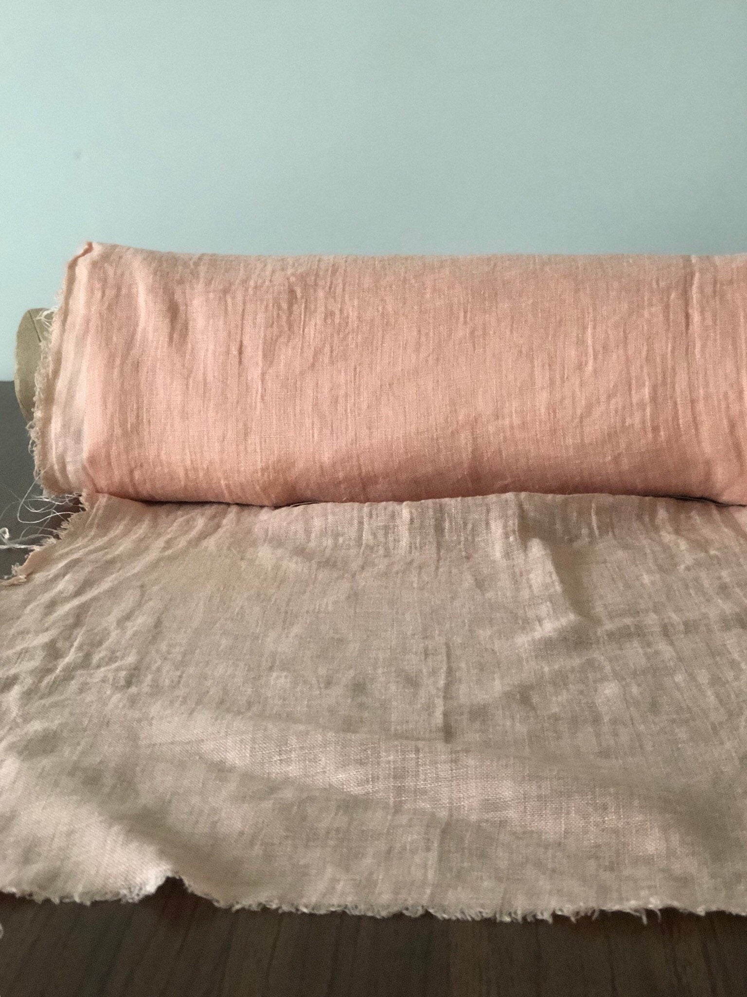 Dusty Pink Linen Fabric: 100% Natural, Light Weight (56" Wide)