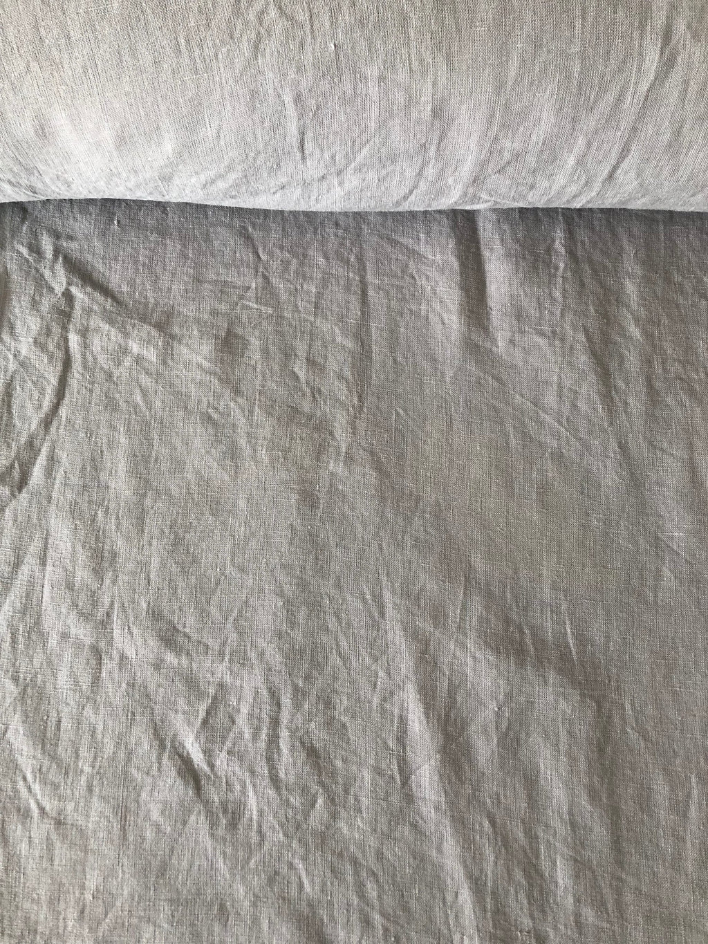 Extra Wide Soft Grey Linen Fabric: 100% Natural, 250cm Wide