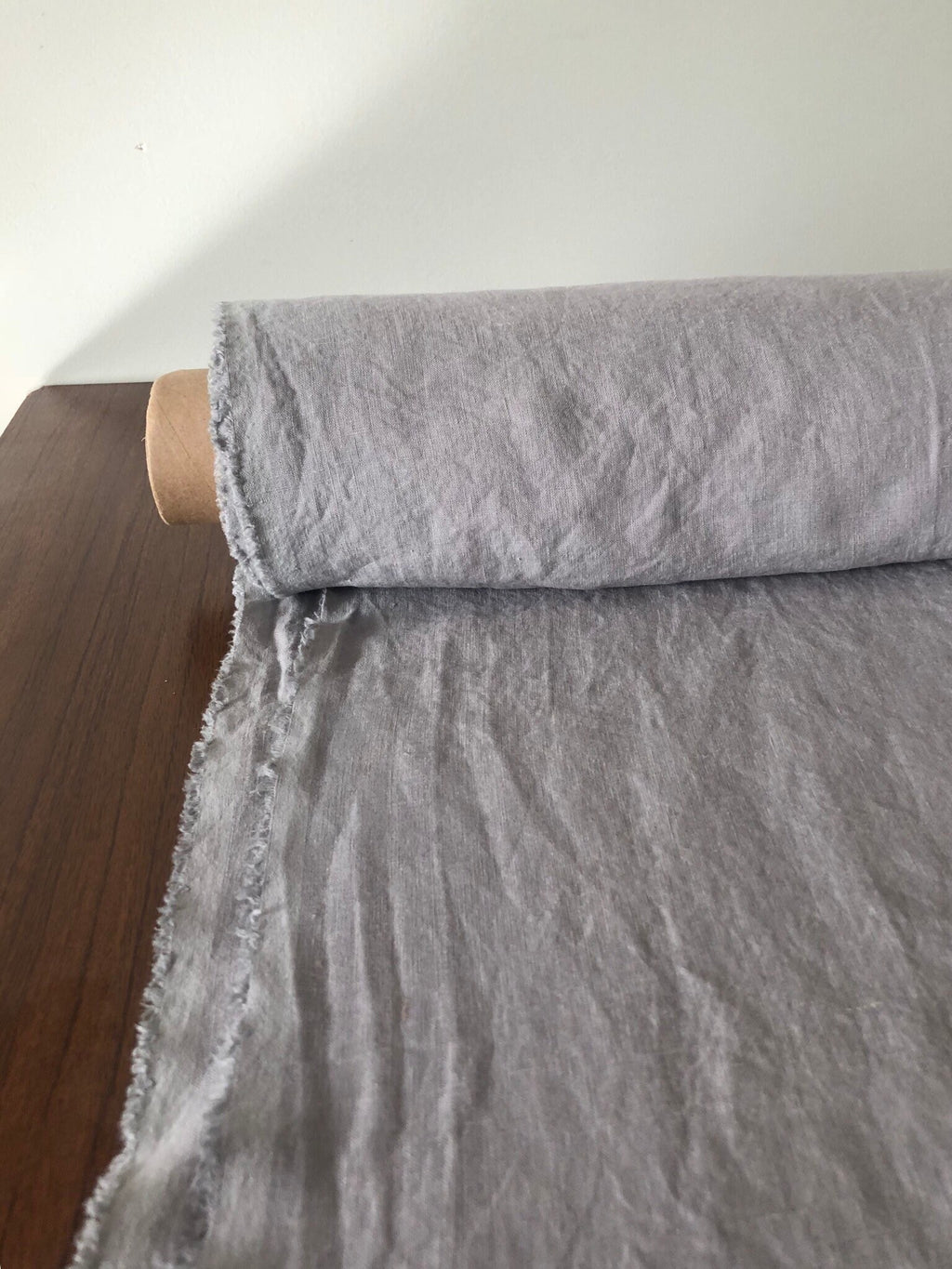 Extra Wide Soft Grey Linen Fabric: 100% Natural, 99" Width