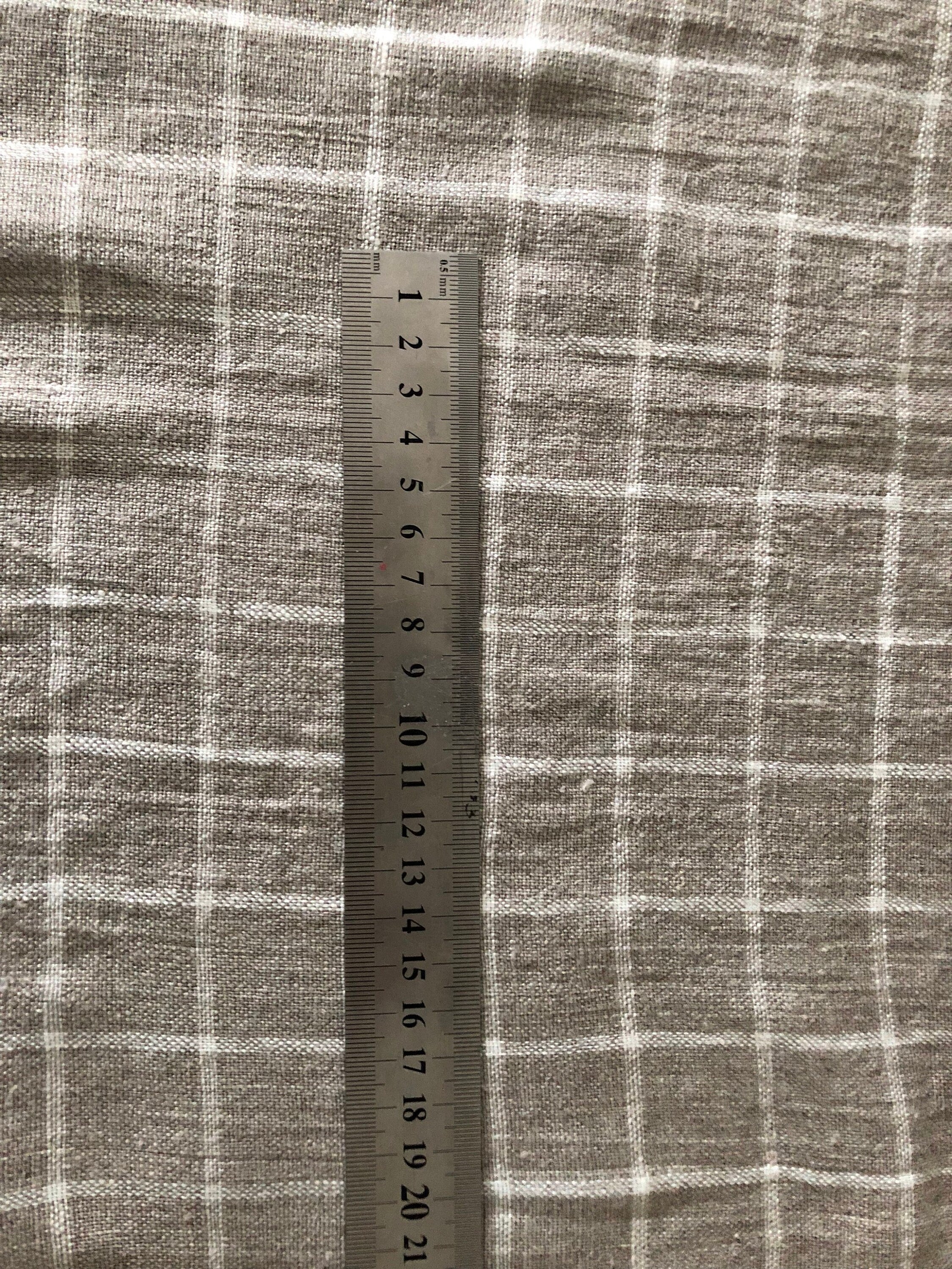 100 % NATURAL pure LINEN fabric, checked, tartan, chequered, Softened fabric, fabric for home textile,