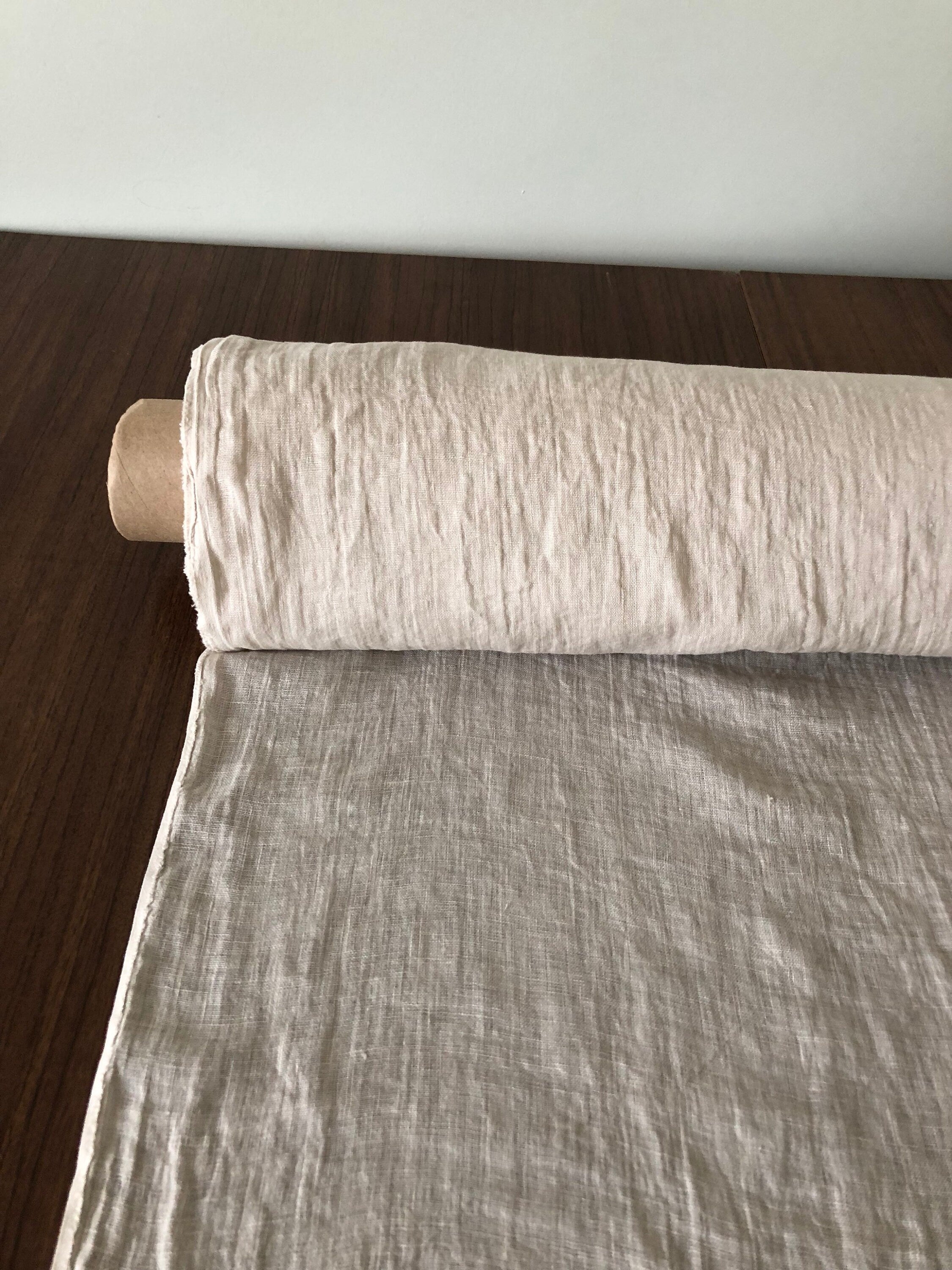 Soft Beige Linen Fabric: 100% Natural, 150cm Wide