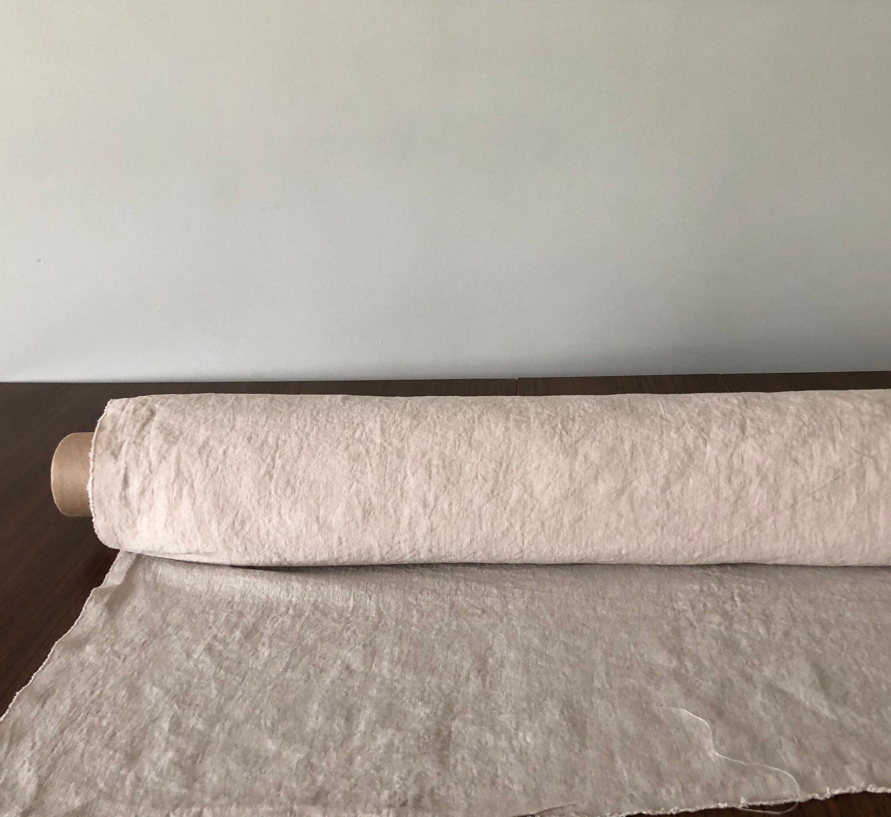 110 in EXTRA wide natural LINEN fabric BGO27L SOFT Beige ,195 g/285 cm width fabric by the metre, bedding