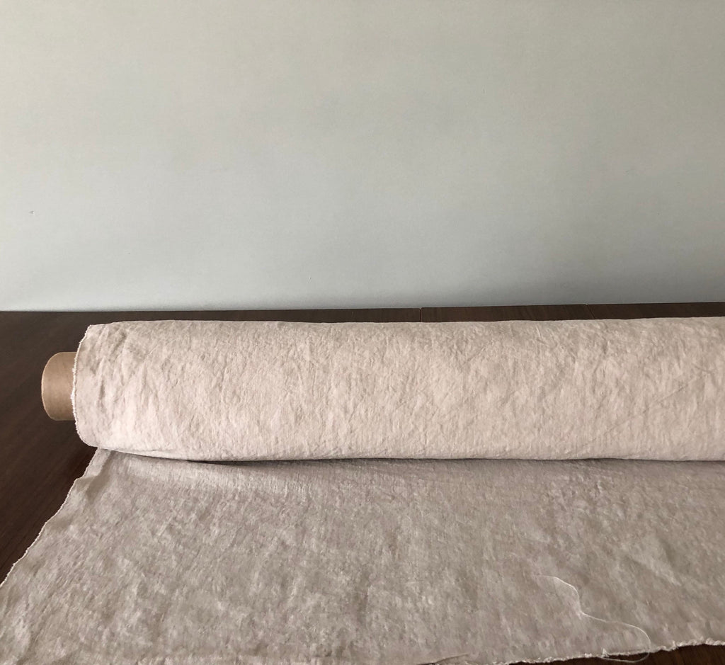 Extra Wide Soft Beige Linen Fabric: 250cm Width, BGO27