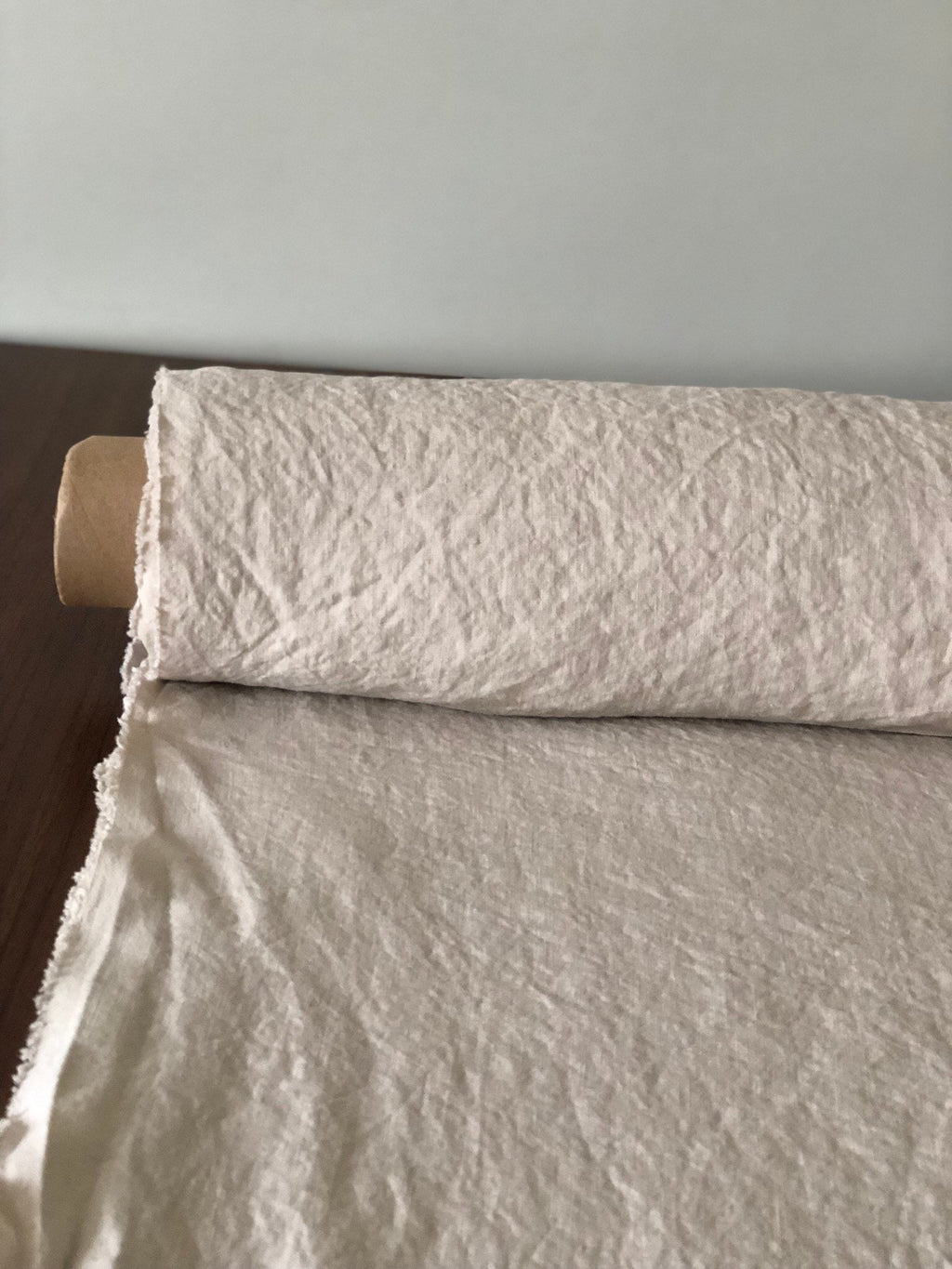Extra Wide Soft Beige Linen Fabric: 250cm Pure Linen