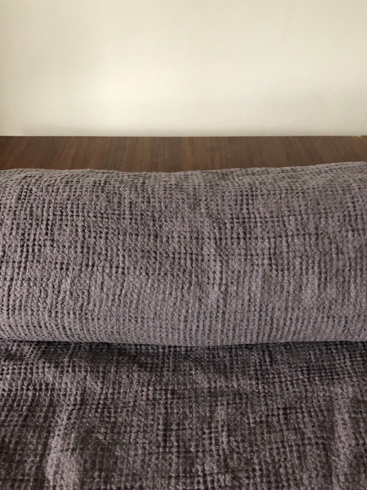 Purple Waffle Linen Cotton Fabric: Natural Bath/Spa Towel Material
