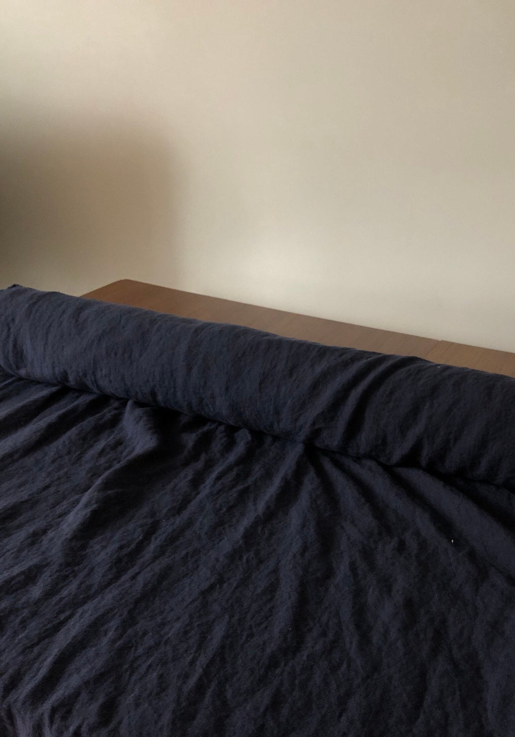 Extra Wide Dark Linen Fabric: Softened Bed Linen Material, 250cm