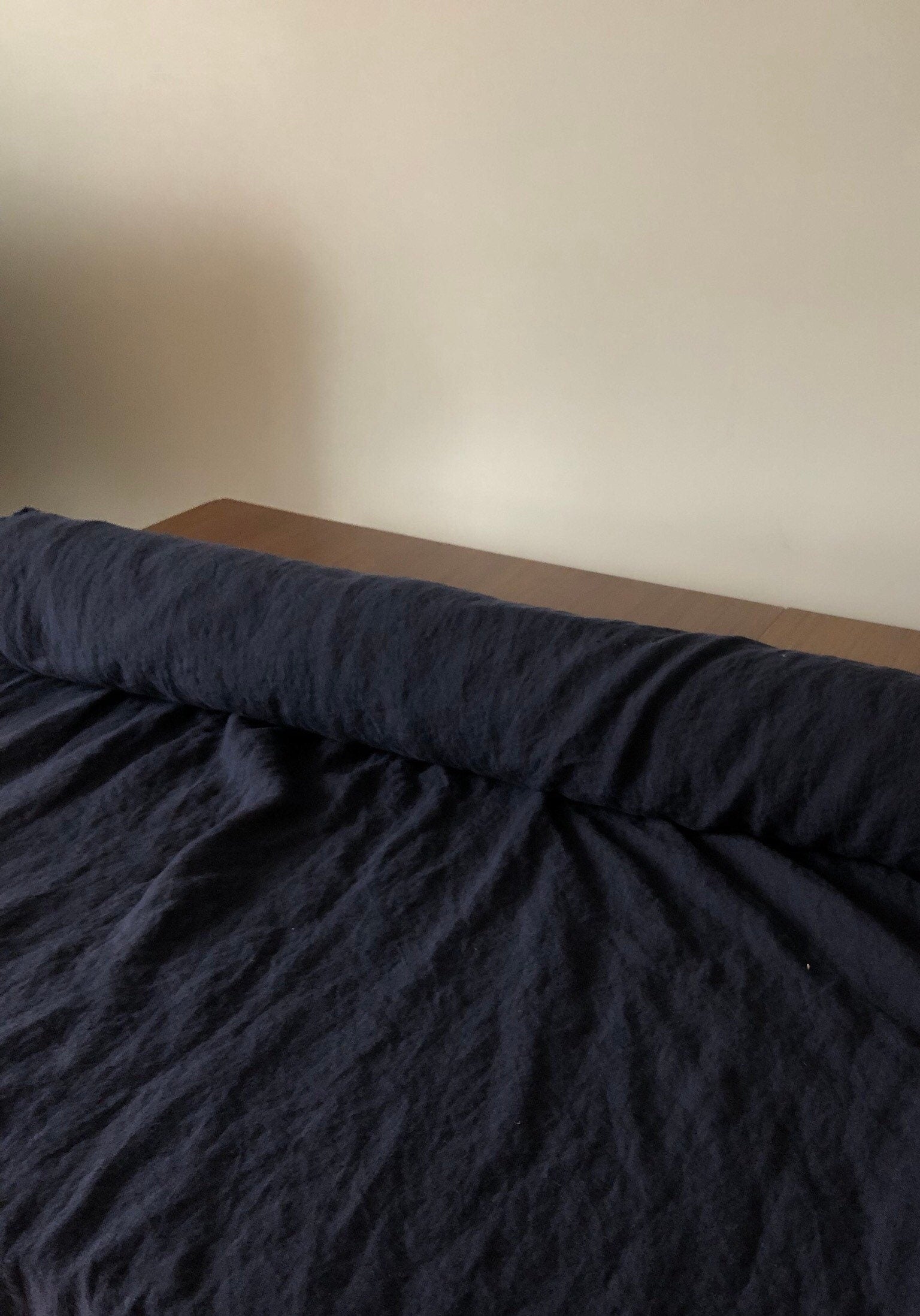 Extra Wide Dark Linen Fabric: Softened Bed Linen Material, 250cm