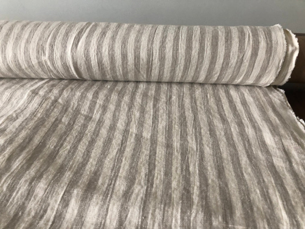 Striped Linen Fabric: Natural Bedding & Clothing Material