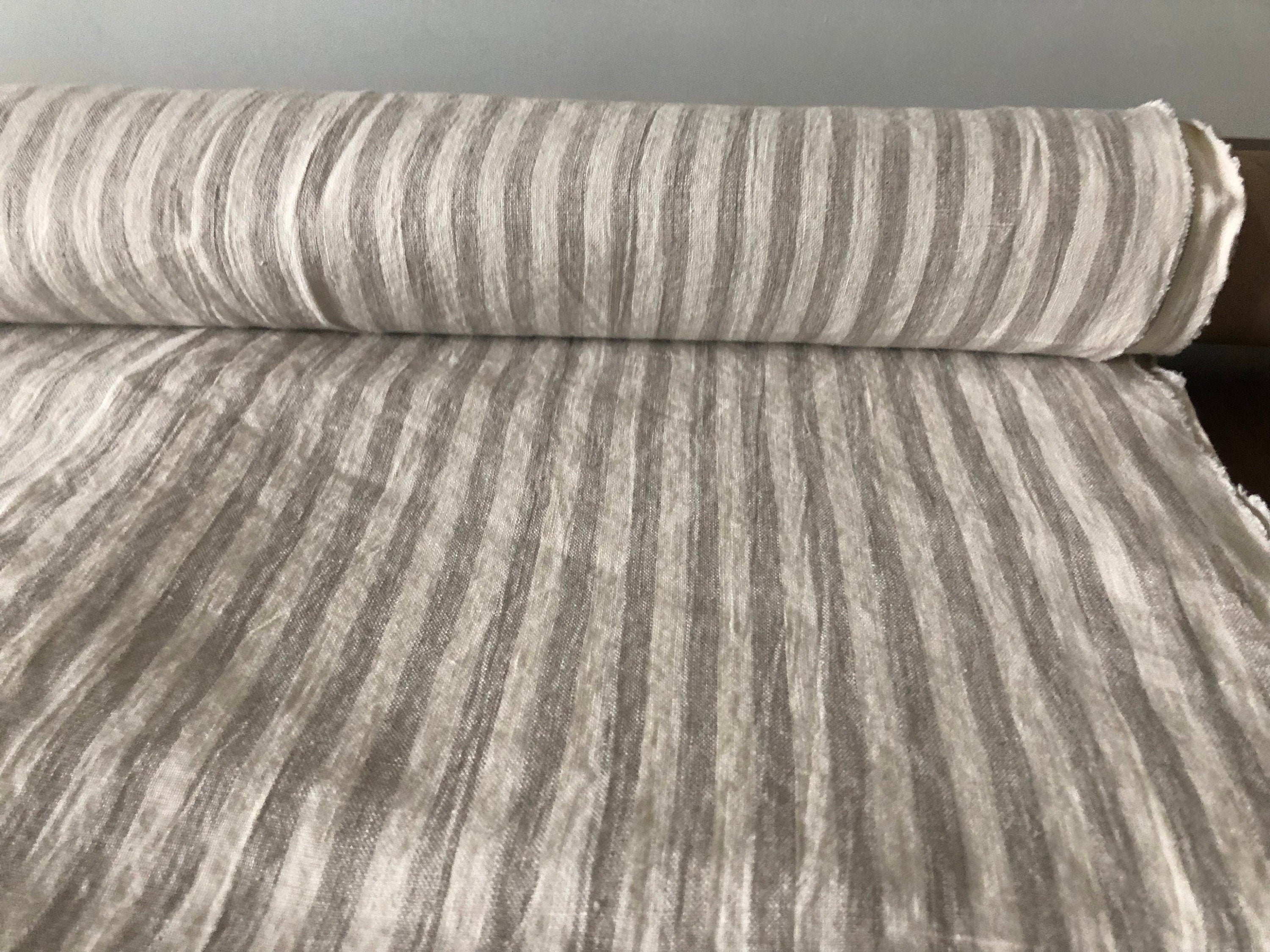 Striped Linen Fabric: Natural Bedding & Clothing Material