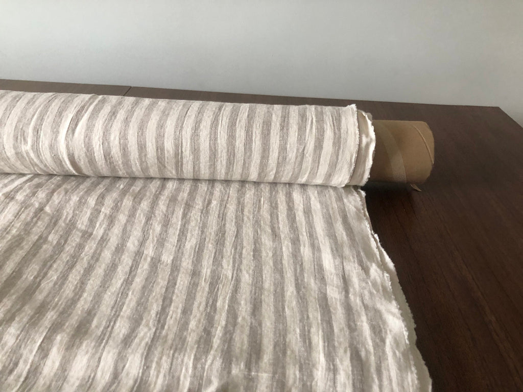 Striped Linen Fabric: Natural Bedding & Clothing Material