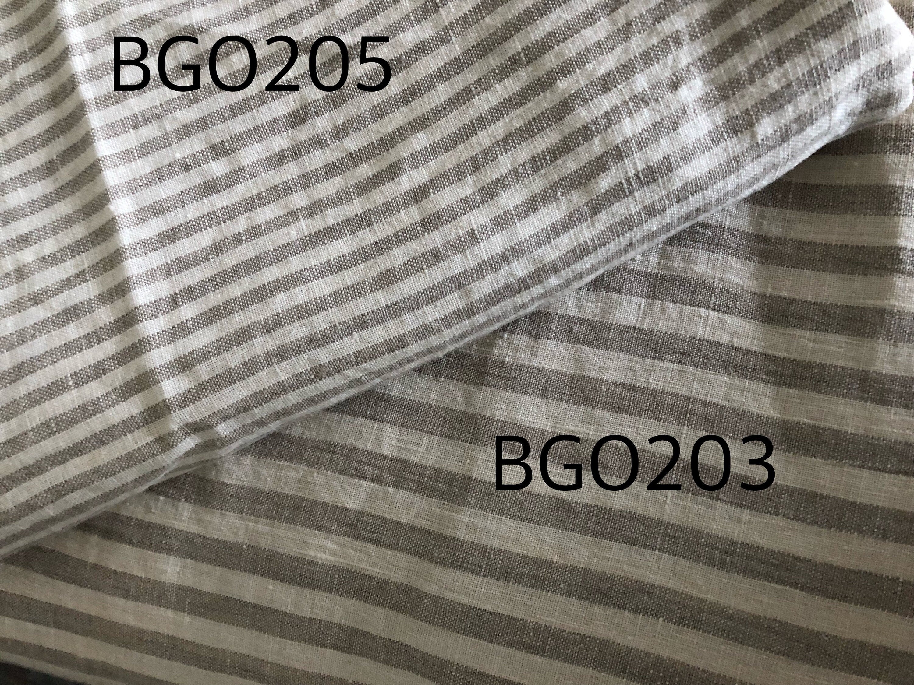 Striped Blue Linen Fabric: 100% Natural, Medium Weight