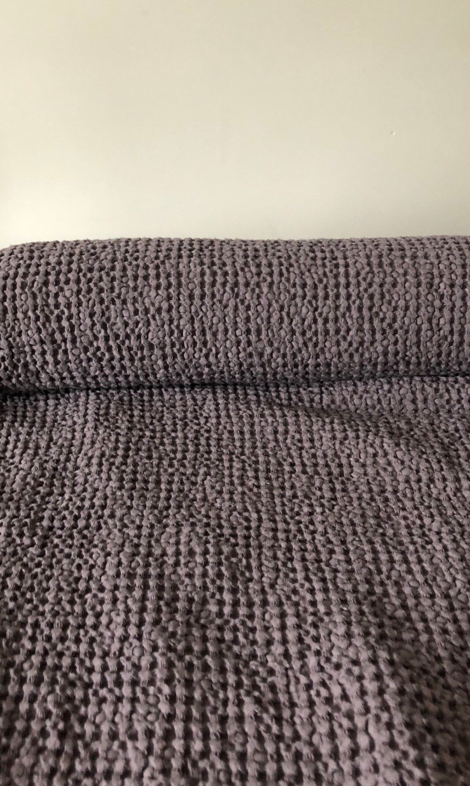 Waffle Linen Cotton Fabric: 95" Extra Wide, Soft Purple