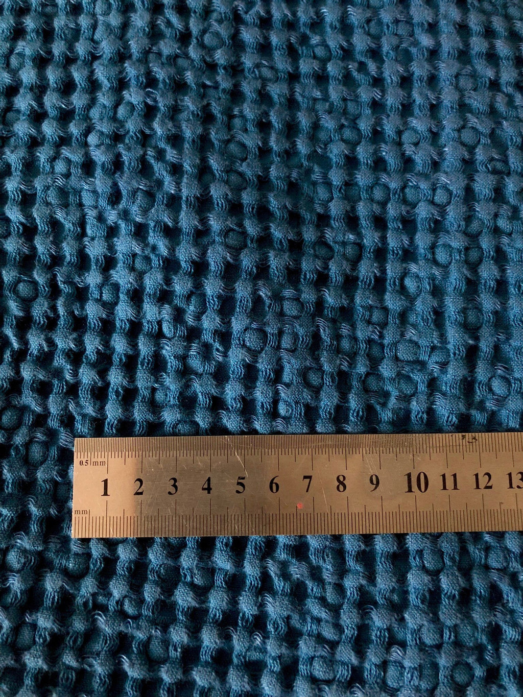 Extra Wide Waffle Linen Cotton Fabric: Natural Garst BGO137, 88" Wide