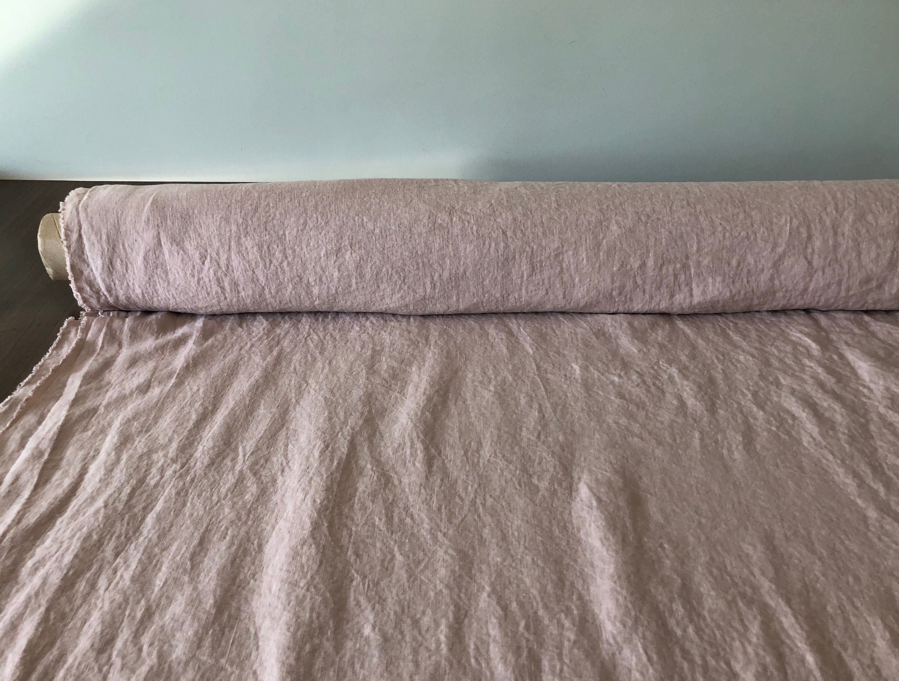 Extra Wide Soft Rose Linen Fabric: 100% Natural, 99" Width