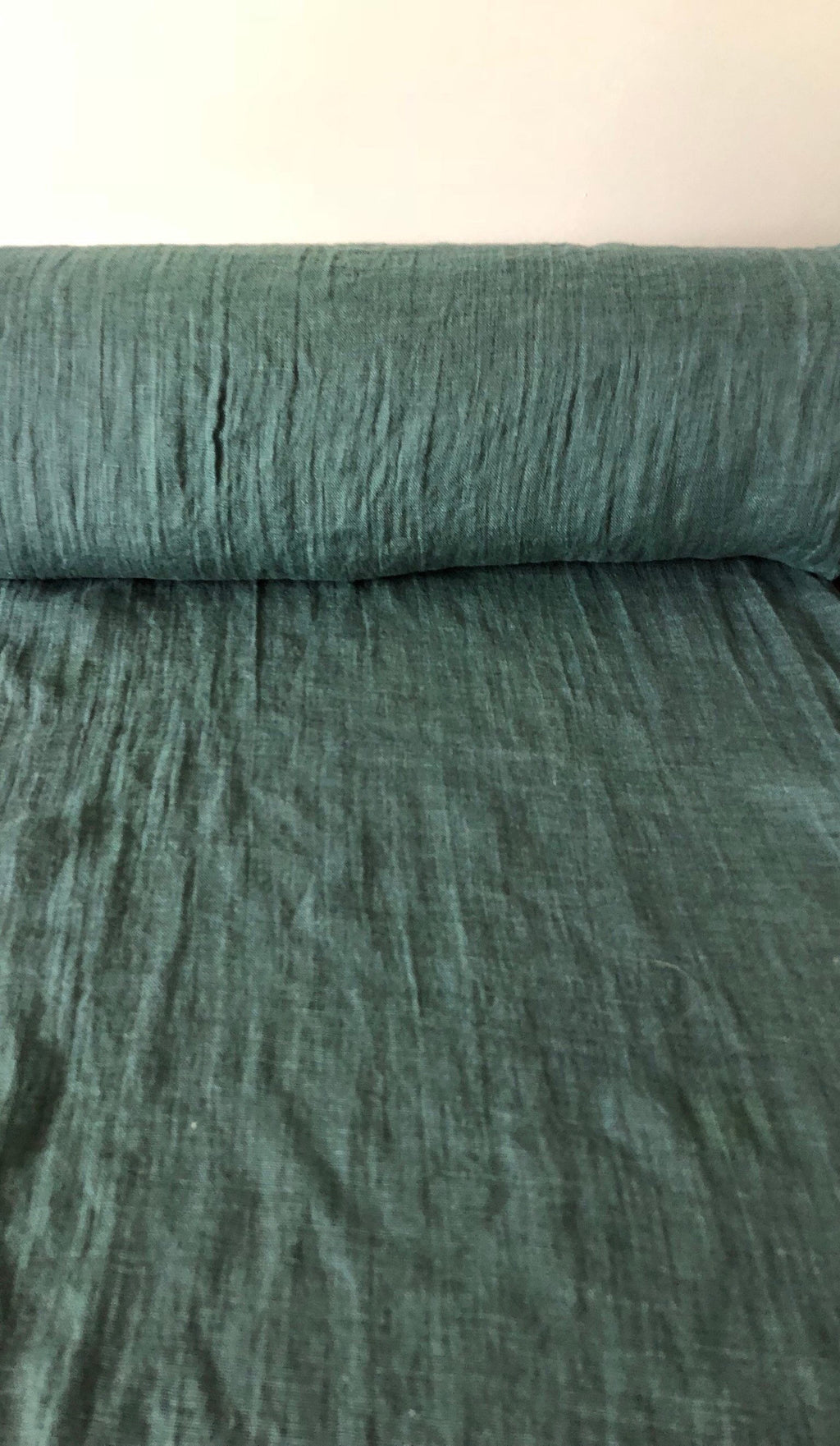 Soft Green Linen Fabric: 100% Natural, 142cm Wide, For Sewing