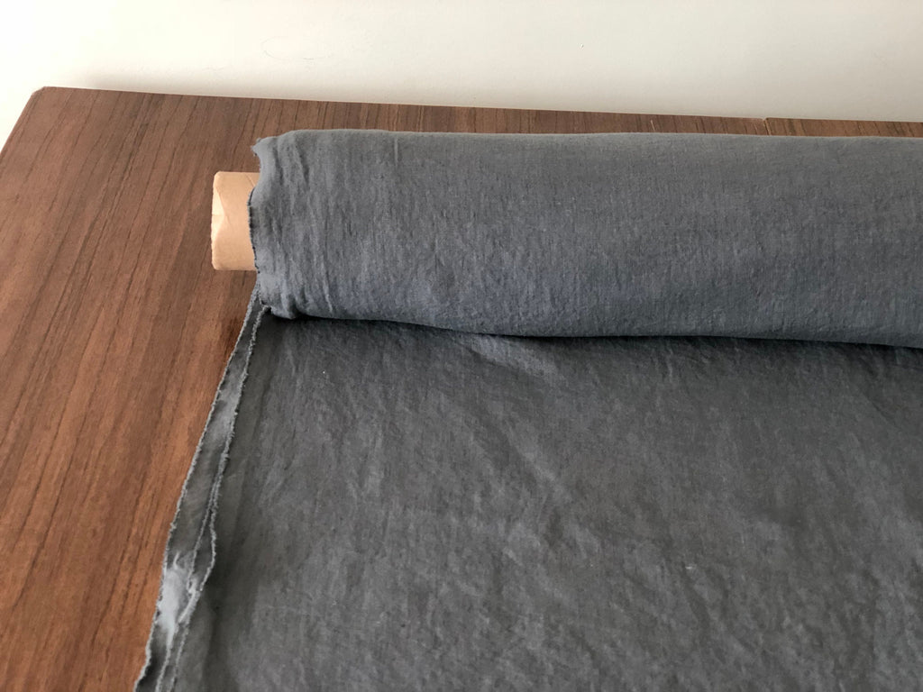 110 in EXTRA wide natural LINEN fabric BGO27L SOFT dark grey, 195 g/285 cm width fabric by the metre, bedding