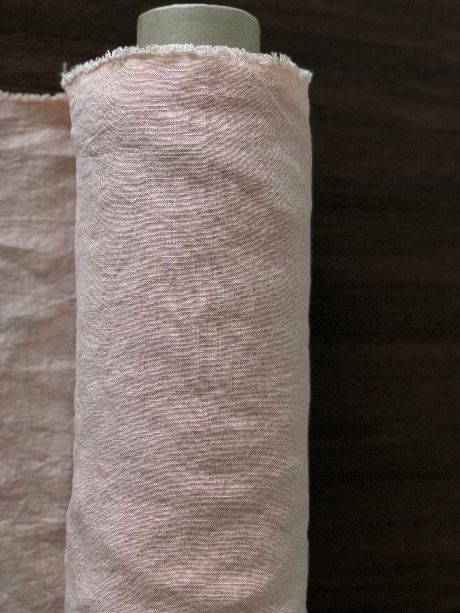 Dusty pink 100 % EXTRA wide natural LINEN fabric, 250 cm width fabric by the metre, bedding linen, bedspread, sewing, linen top fabric by th