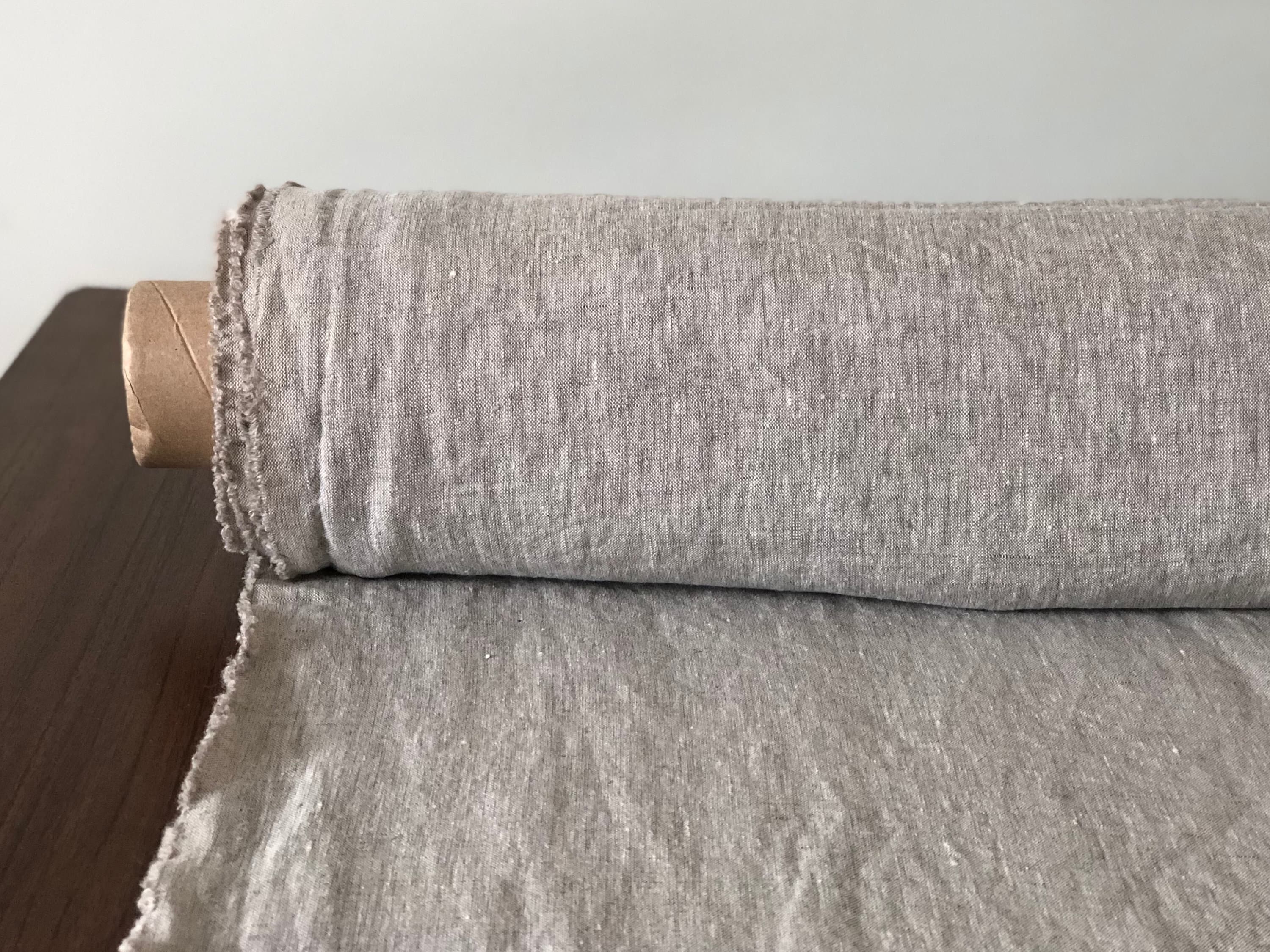 Soft Linen Fabric By The Meter: Natural 200g Bedding Linen, 57" Wide